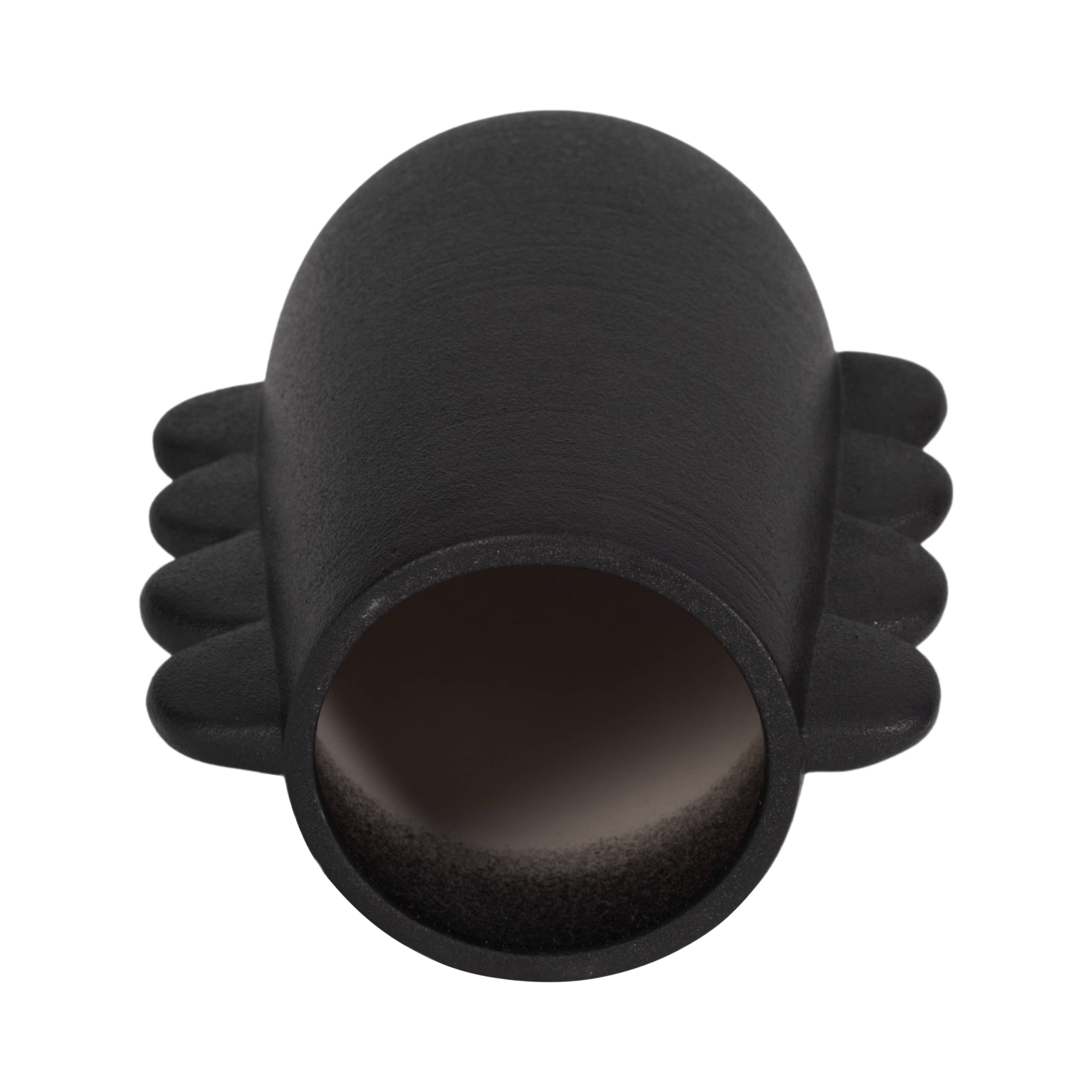 8 in. Black Stoneware Contemporary Unique Eared Vase - Decor Addict, LLC