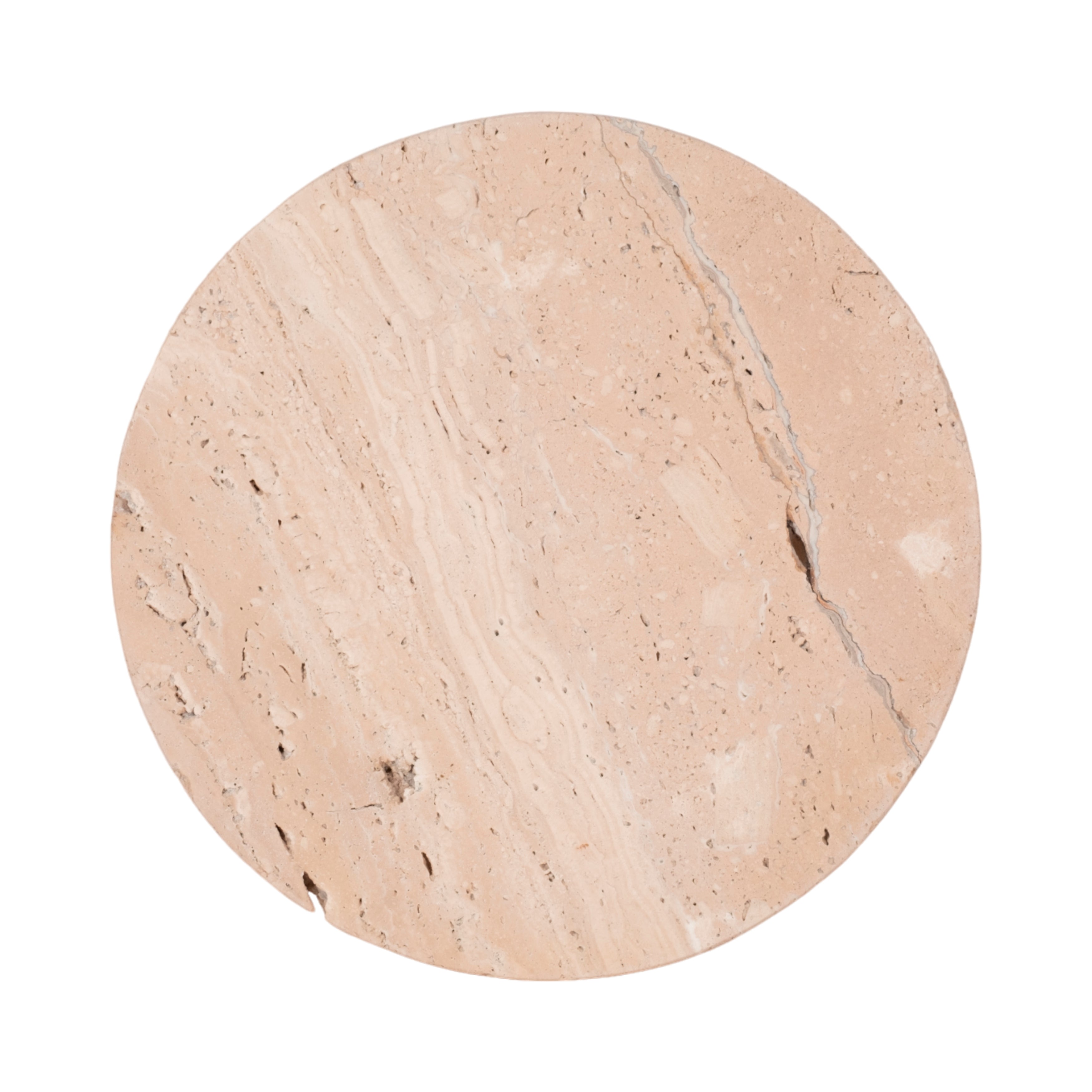 10" Travertine Tray On Wood Ball Feet, Tan - Decor Addict, LLC