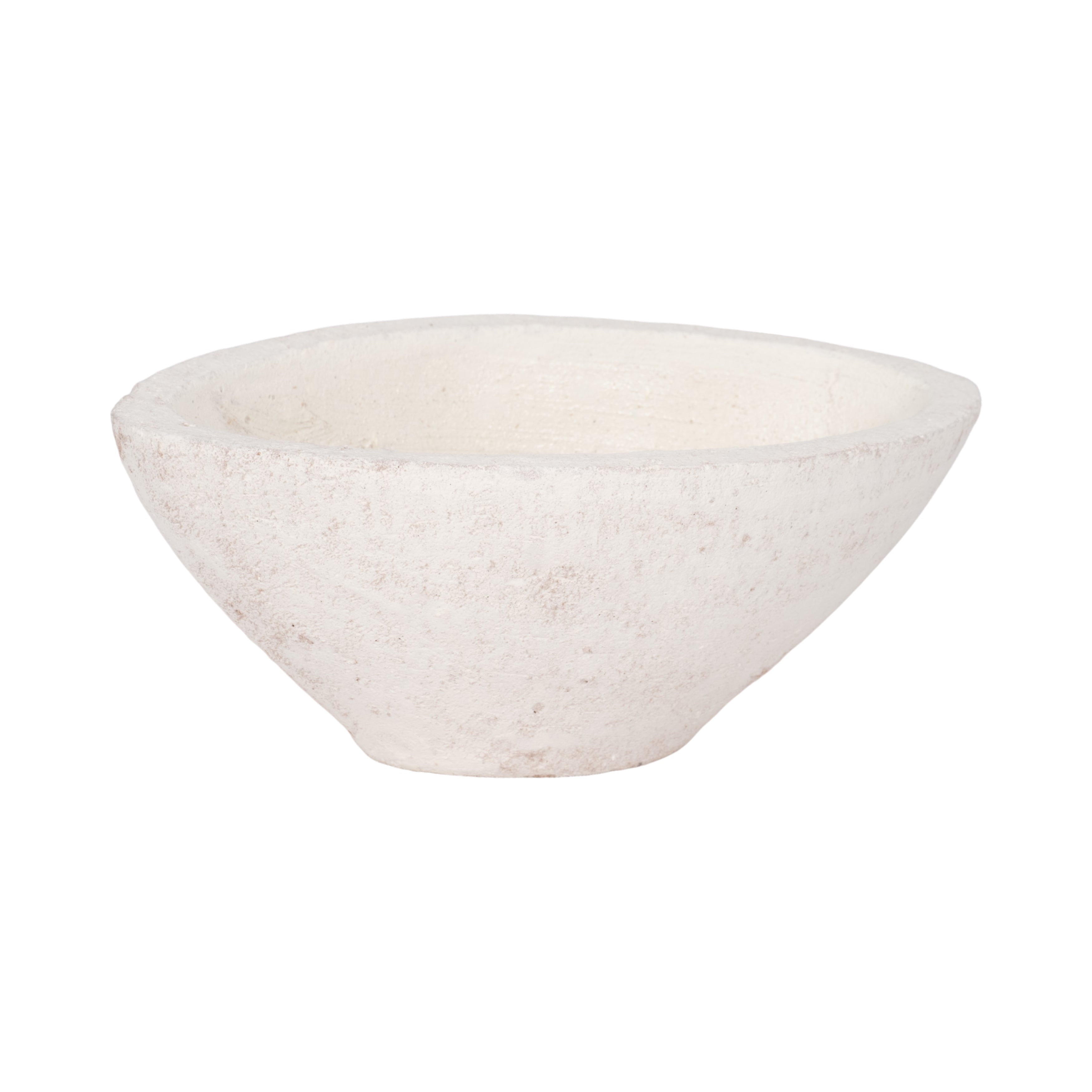 10" Tapered Bowl Rough Finish, White - Decor Addict, LLC