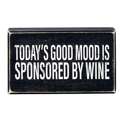 6x3.5 Blk Box Sign-Good Mood - Decor Addict, LLC