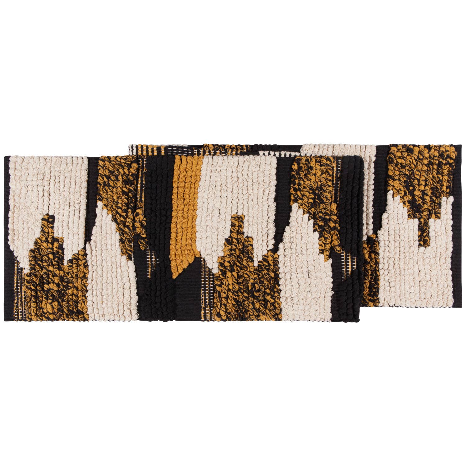 Heirloom Align Ochre Black Table Runner 60 inches - Decor Addict, LLC