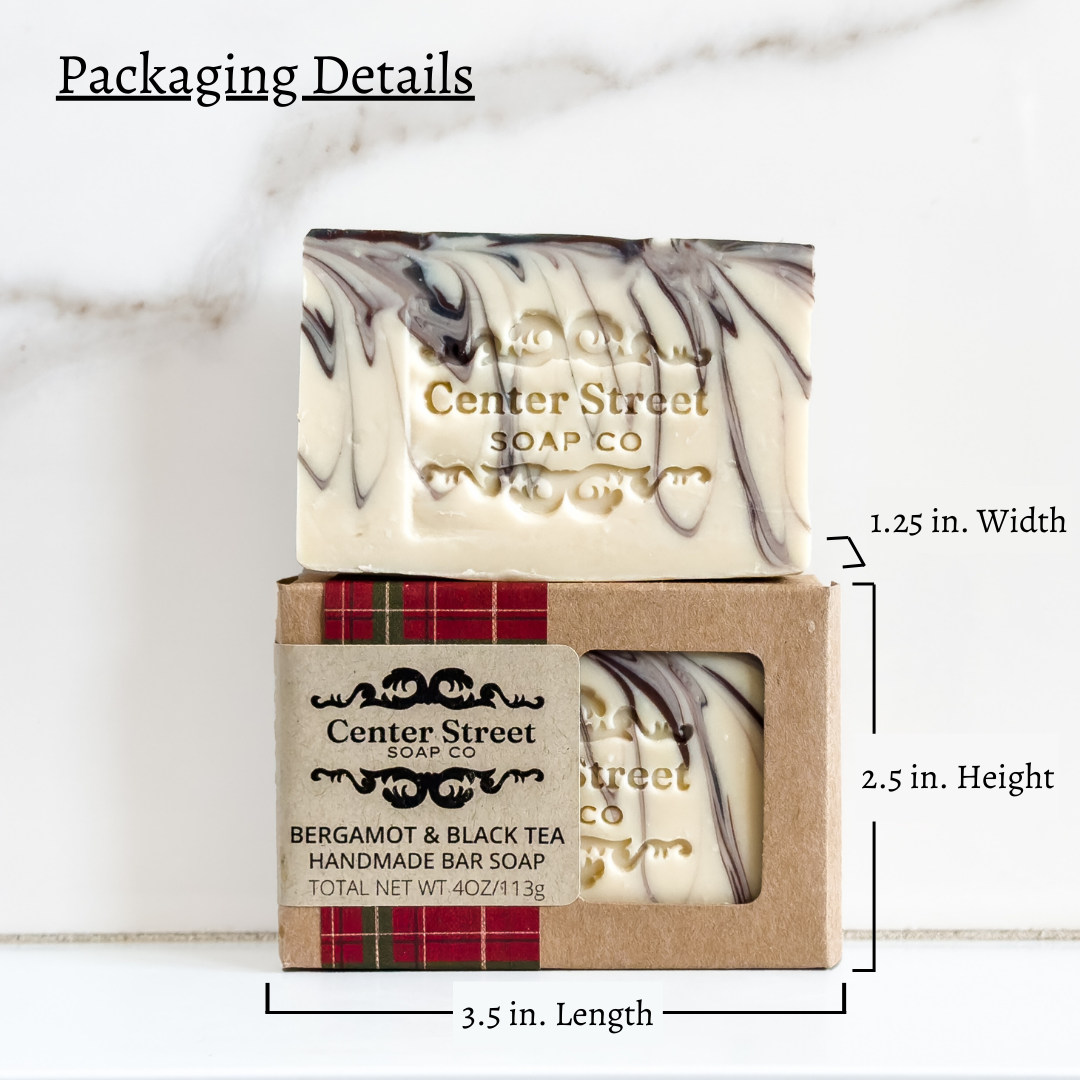 Bergamot and Black Tea Vegan Handmade Bar Soap - 4oz - Decor Addict, LLC
