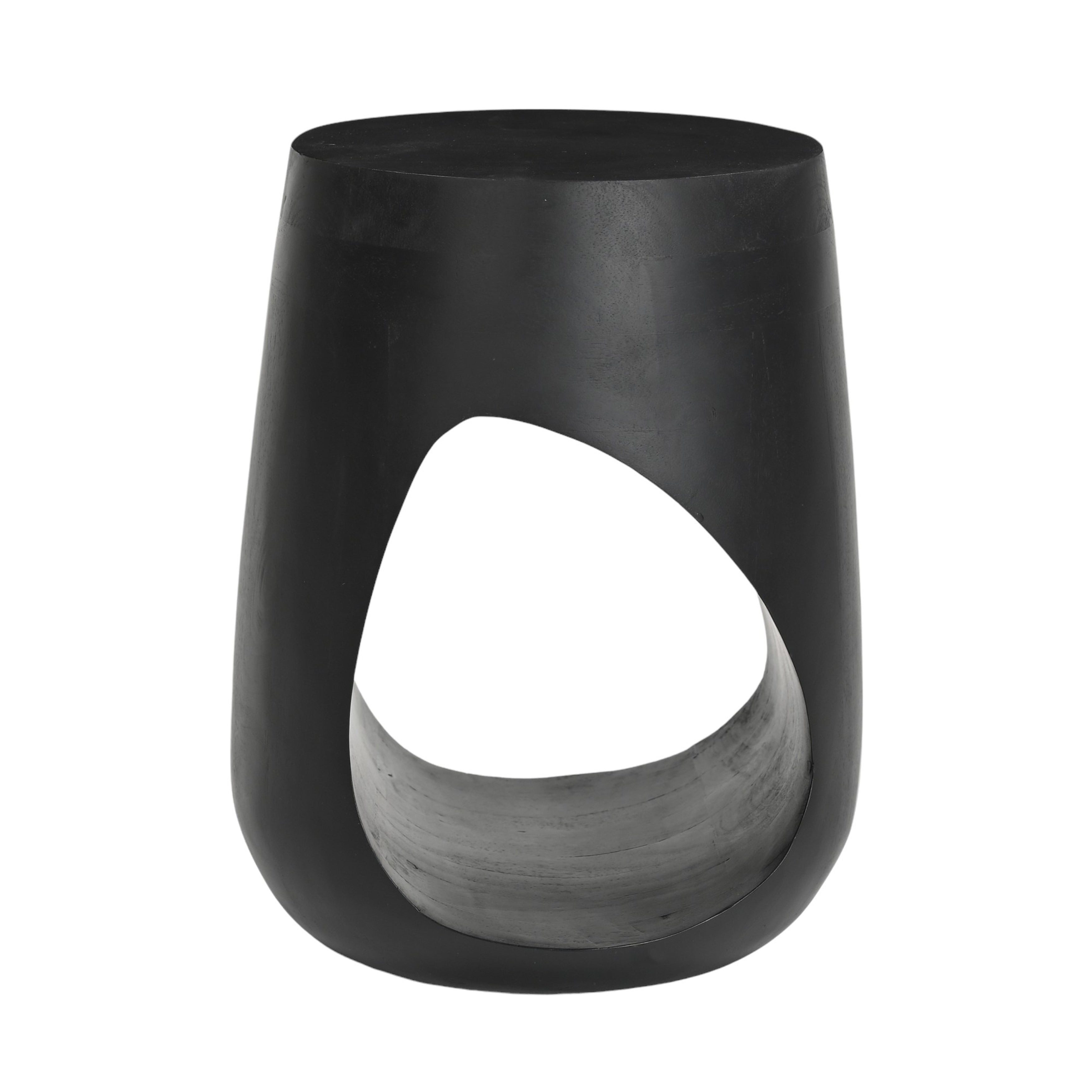 Wood, 18" Cut-out Accent Table, Black - Decor Addict, LLC