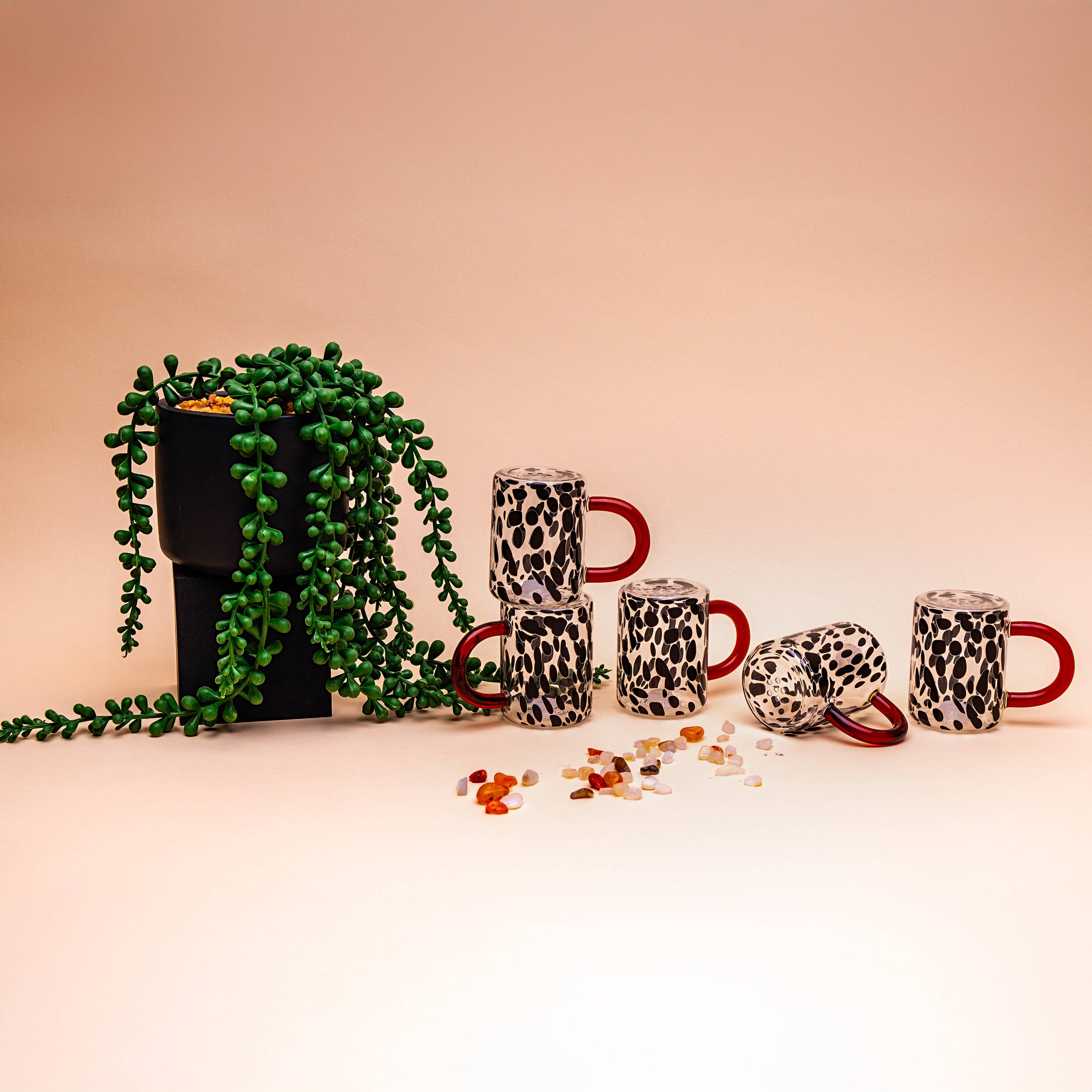 UK:Glass Salt and Pepper Shaker : Black Spotty - Decor Addict, LLC