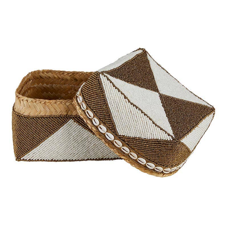 Two-Tone Beaded Baskets - Set of 3 - Decor Addict, LLC