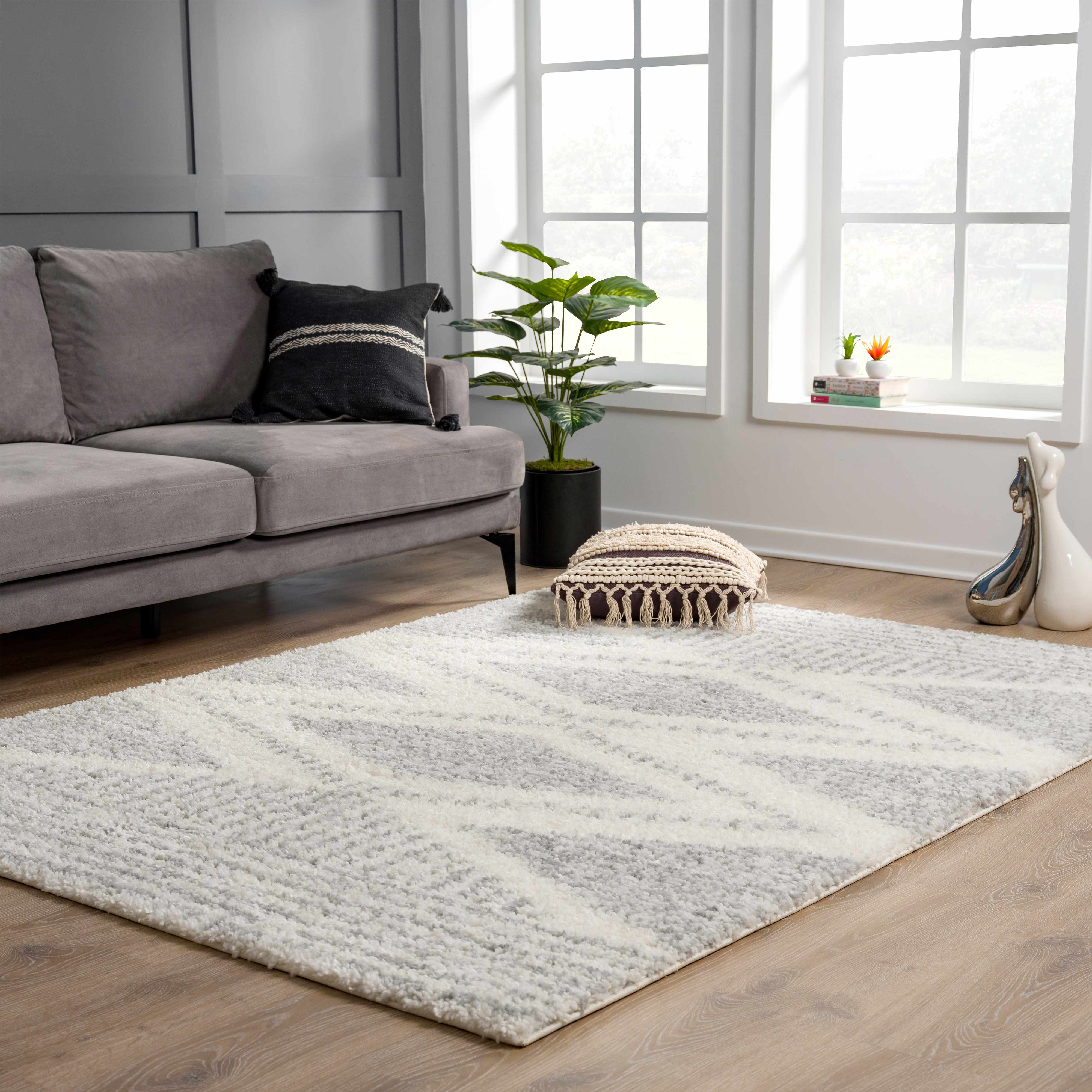 Trunding Plush Area Rug in Gray - Decor Addict, LLC