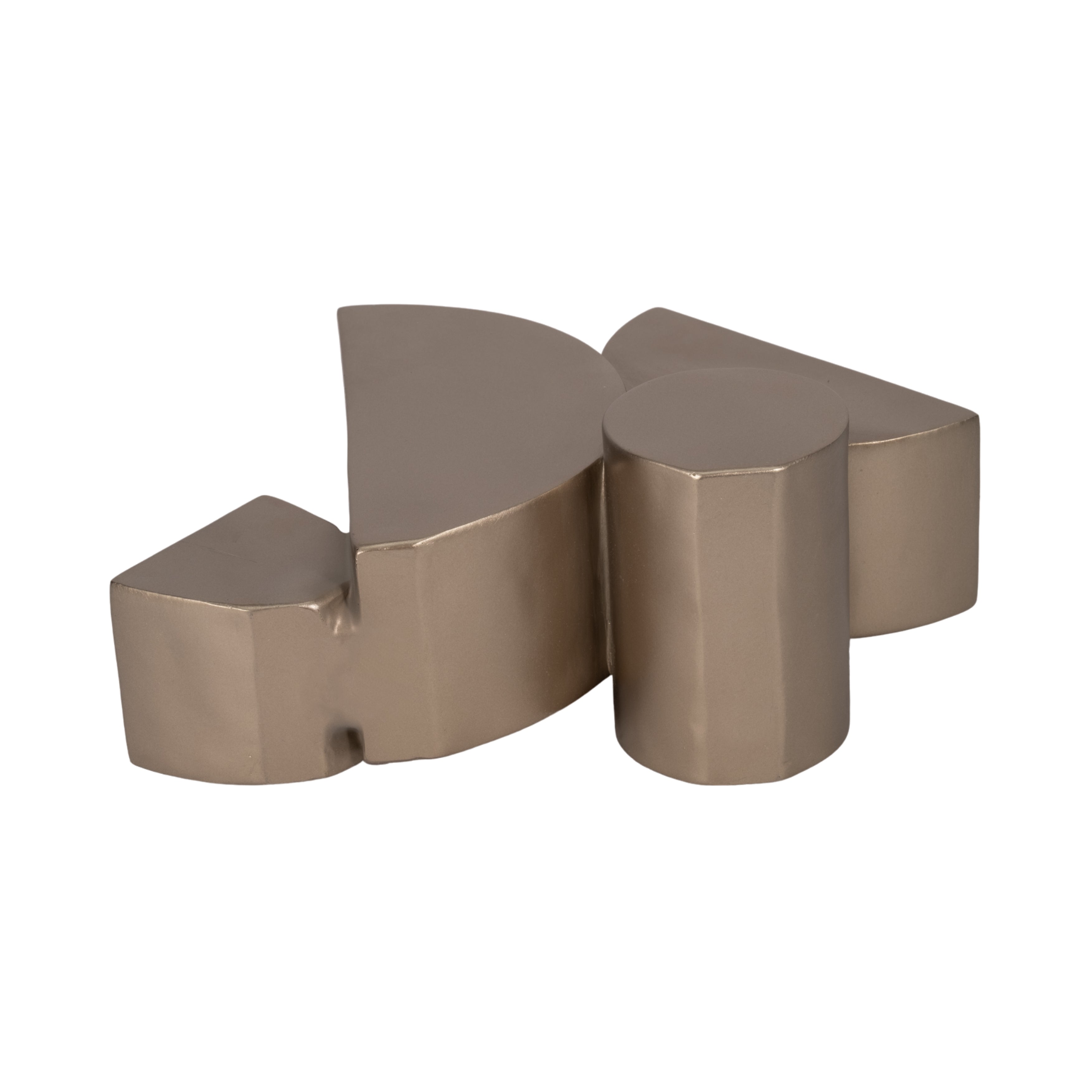 13" Stacked Shapes Sculpture, Champagne - Decor Addict, LLC