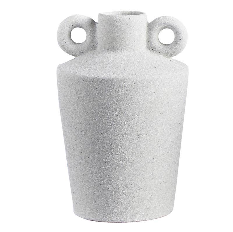 Light Grey Vase With Handle - Decor Addict, LLC