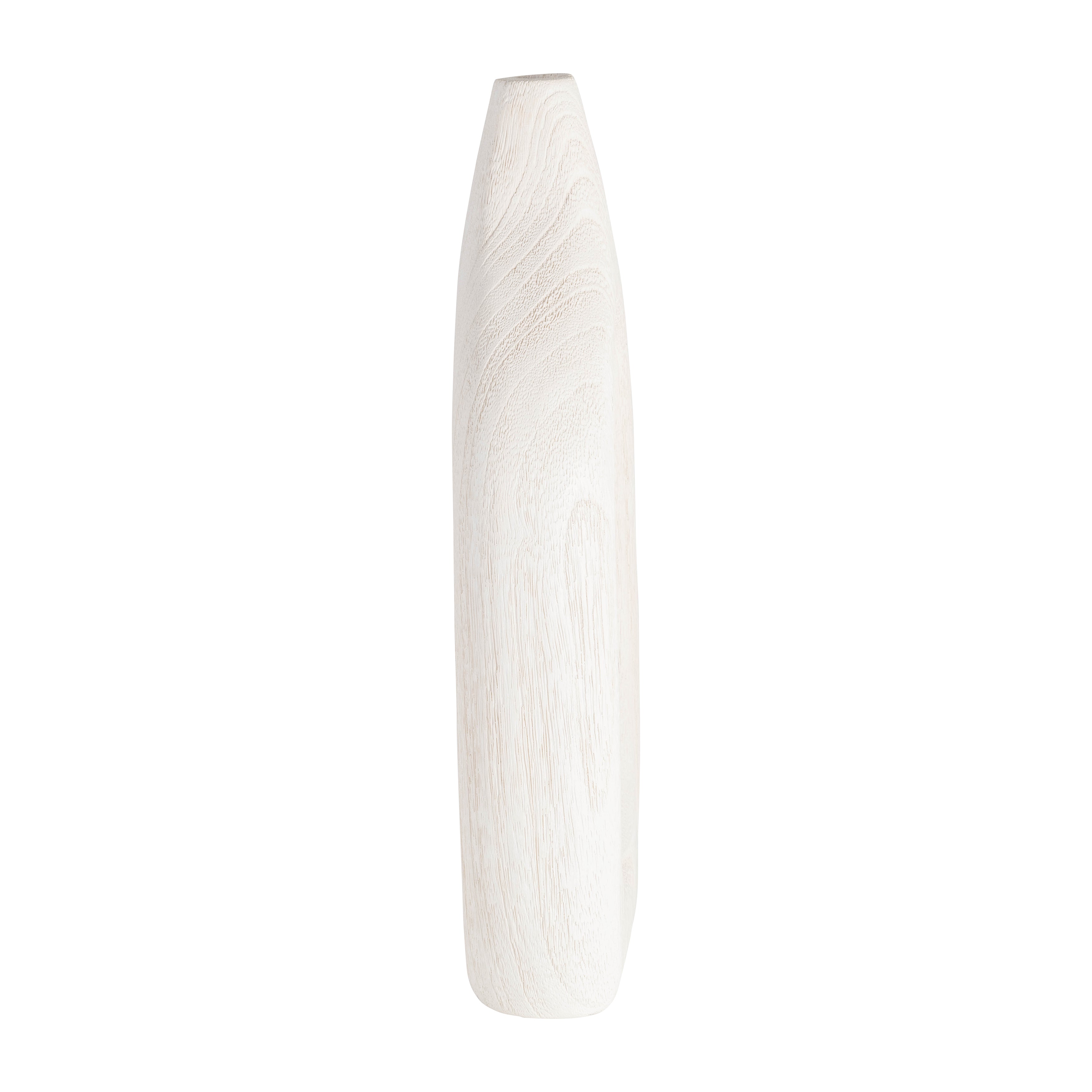 Wood, 14"h Cut-out Vase, White - Decor Addict, LLC