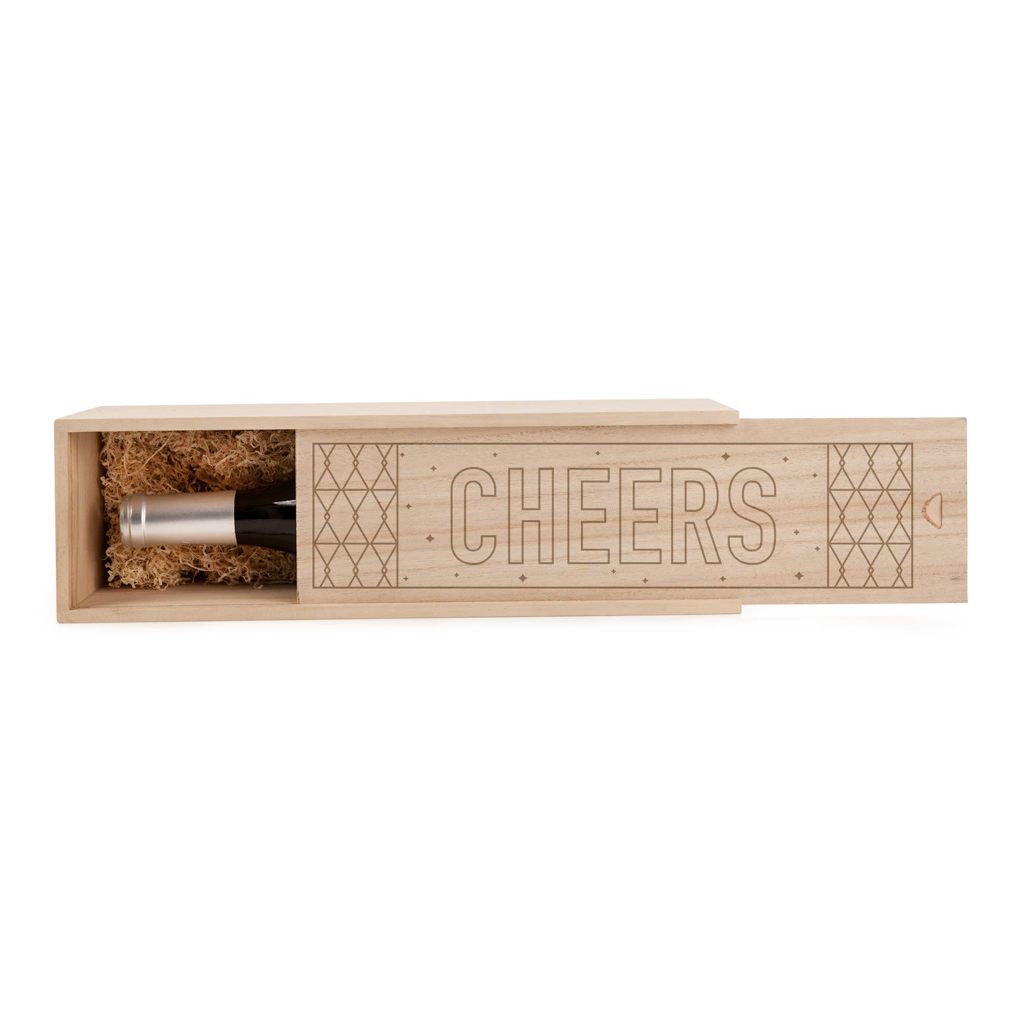 Wood Wine Gift Box – CHEERS! Engraved Lid (Perfect for Gifting) - Decor Addict, LLC