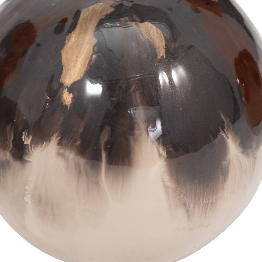 Metal Modern Abstract Sphere Set of 3 - Ivory, 4/5/6 in.