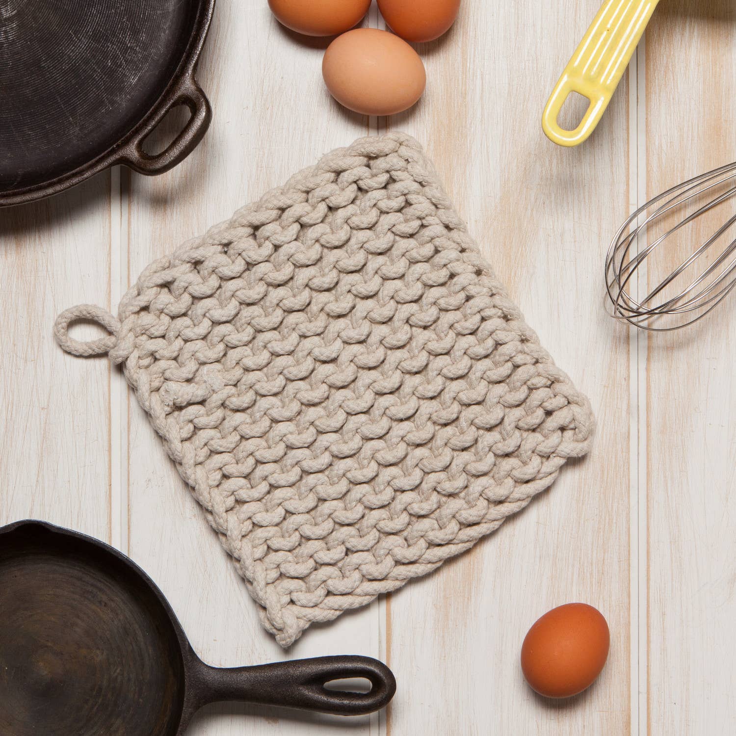 Dove Gray Knit Potholder - Decor Addict, LLC