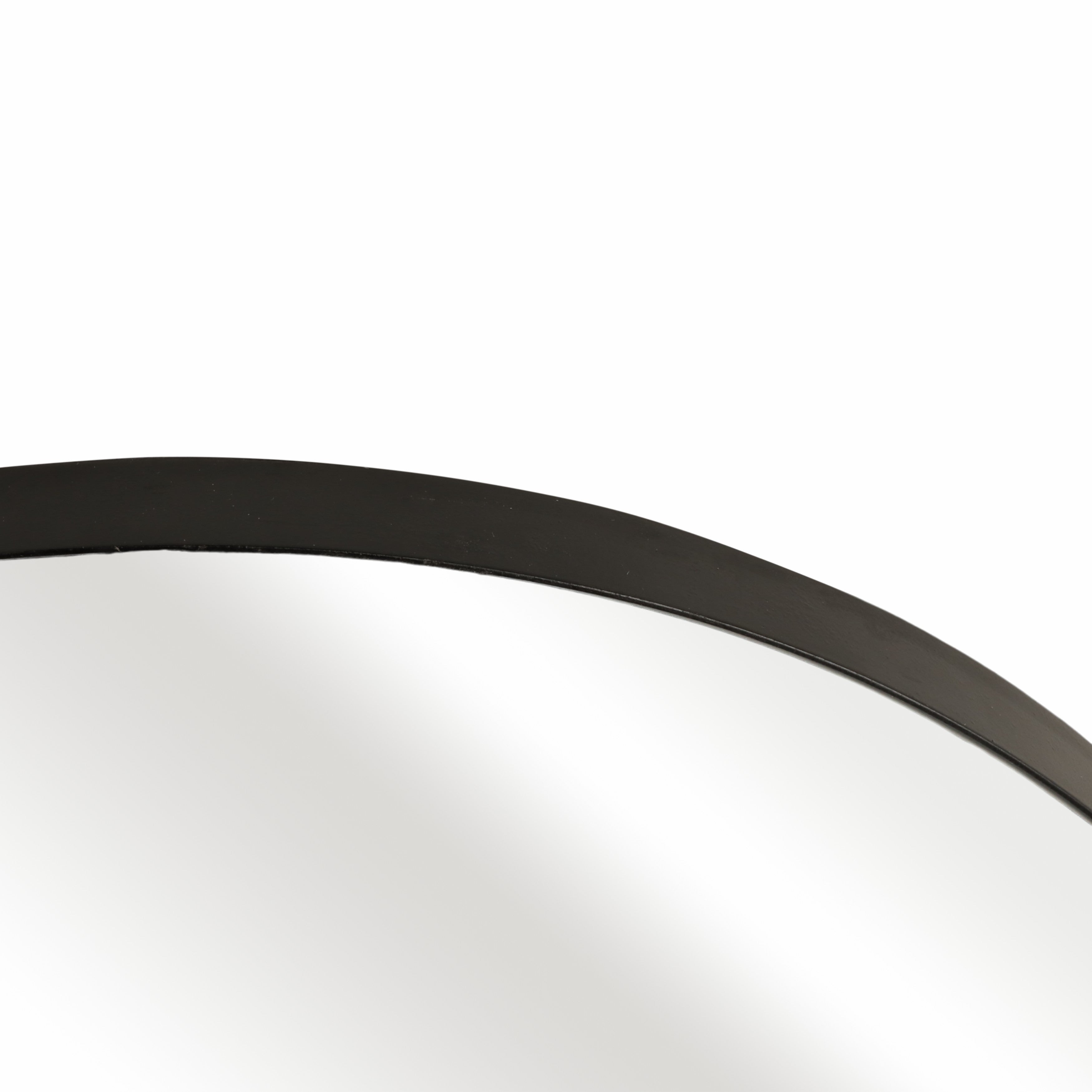 30x35" Irregular Round Mirror, Black - Decor Addict, LLC