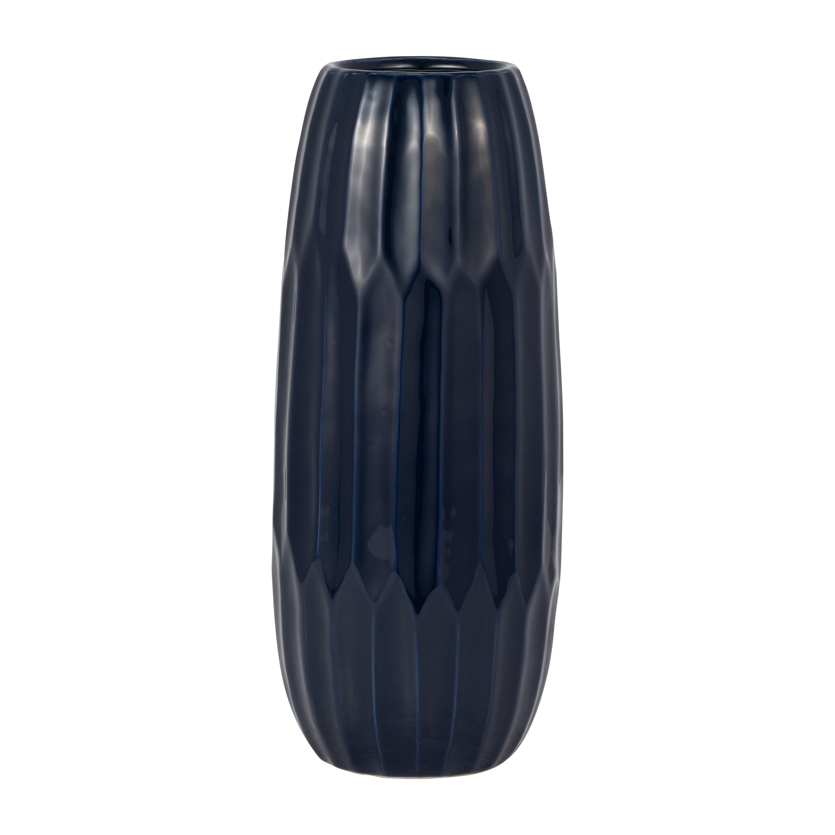 Ceramic 14" Vase , Navy Blue - Decor Addict, LLC