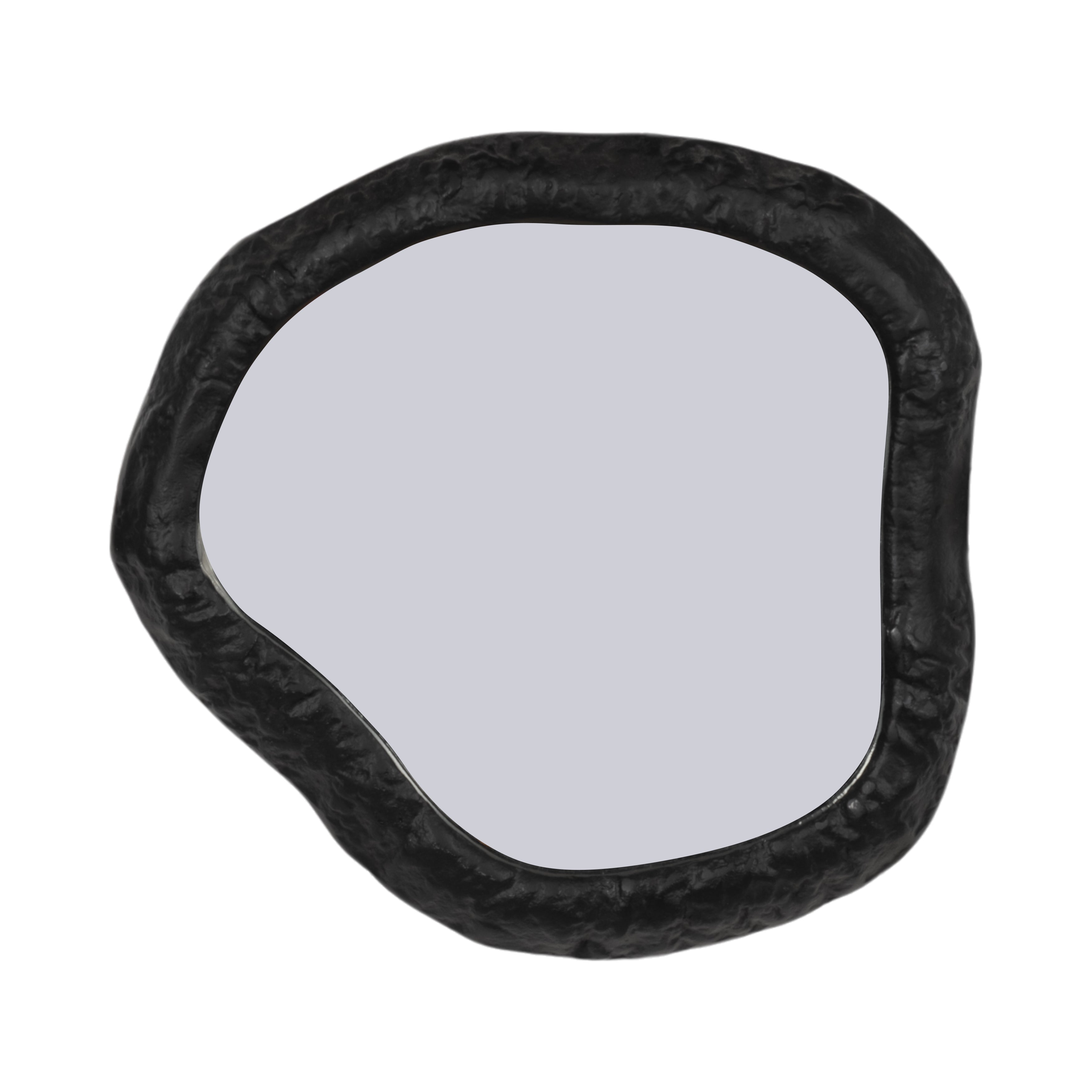 Alum,14",hammered Outlined Mirror,matte Black - Decor Addict, LLC