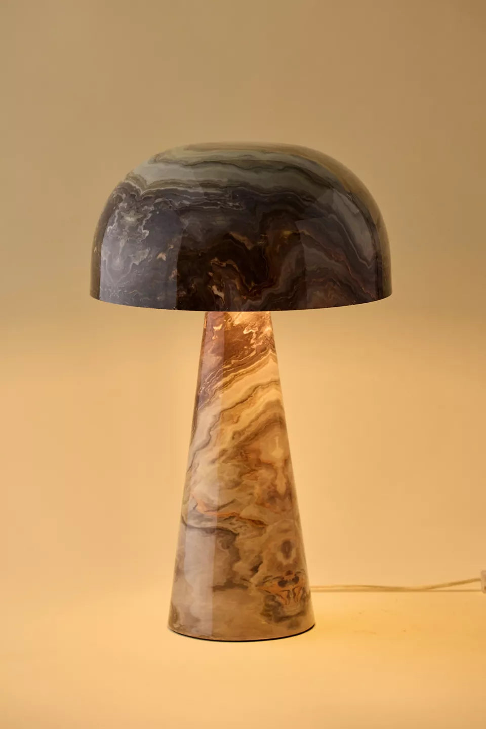 Enameled Metal Table Lamp with Inline Switch, Marbled Multi Color - Decor Addict, LLC