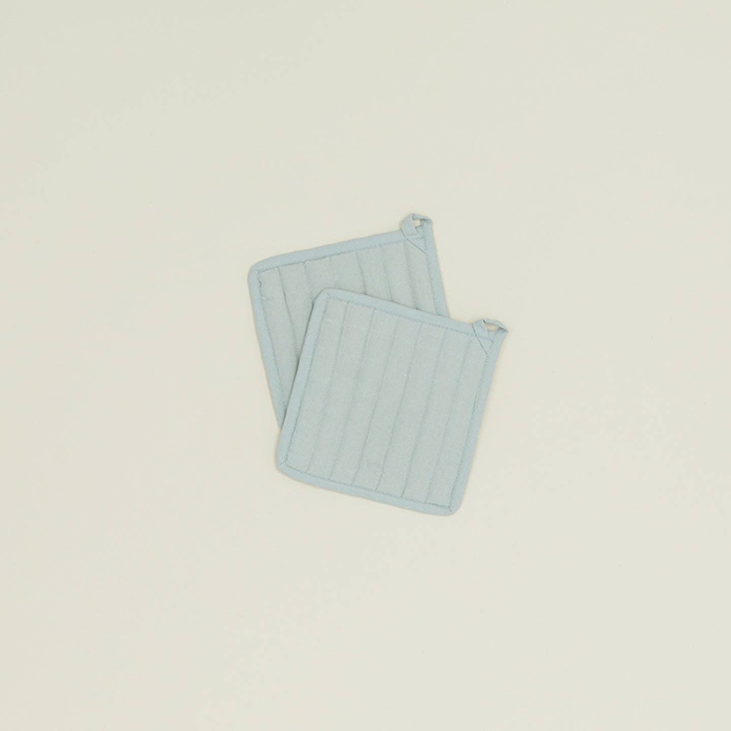 SIMPLE LINEN POT HOLDERS - SET OF 2: IVORY - Decor Addict, LLC