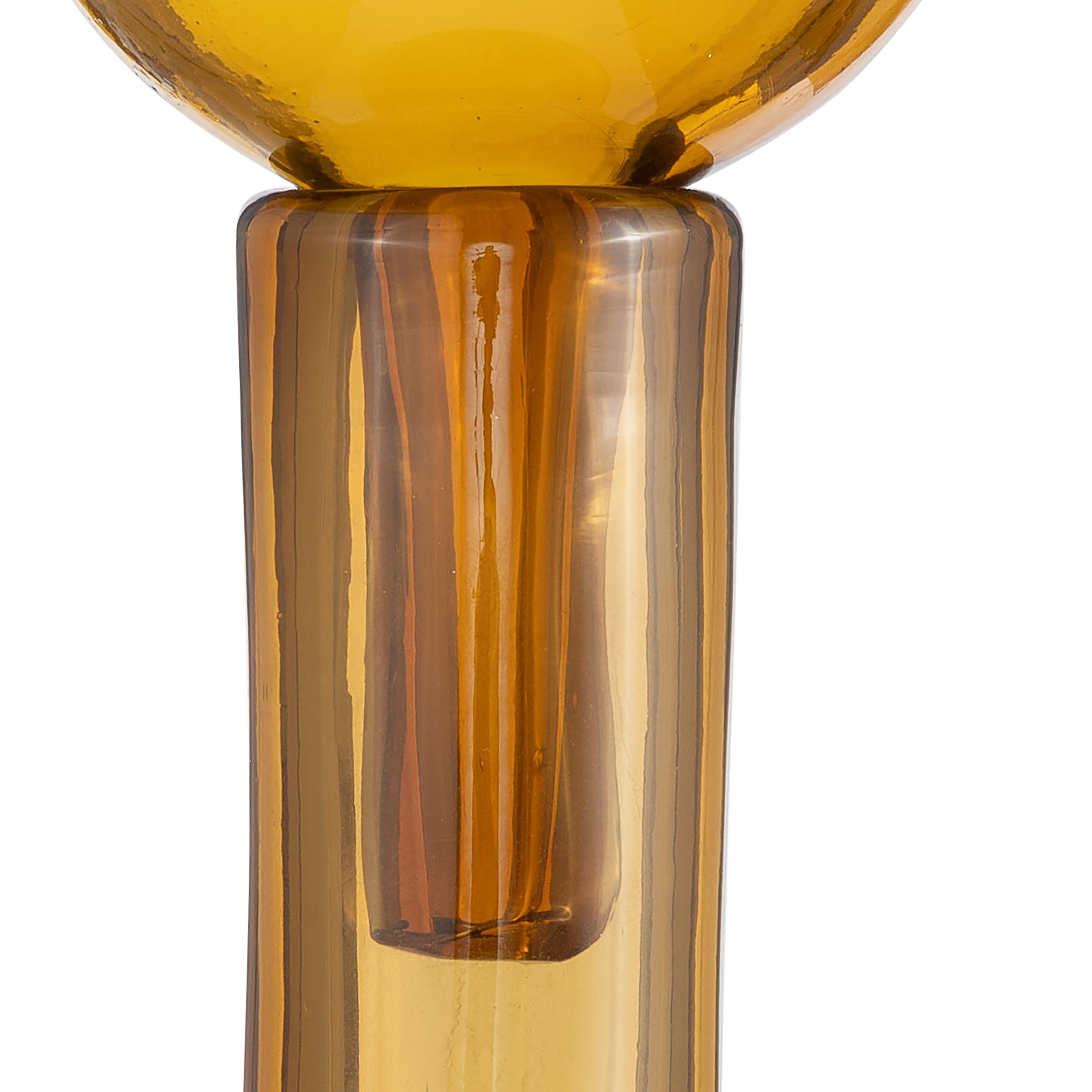 Glass, 20" Bottle W/ Stopper Amber - Decor Addict, LLC