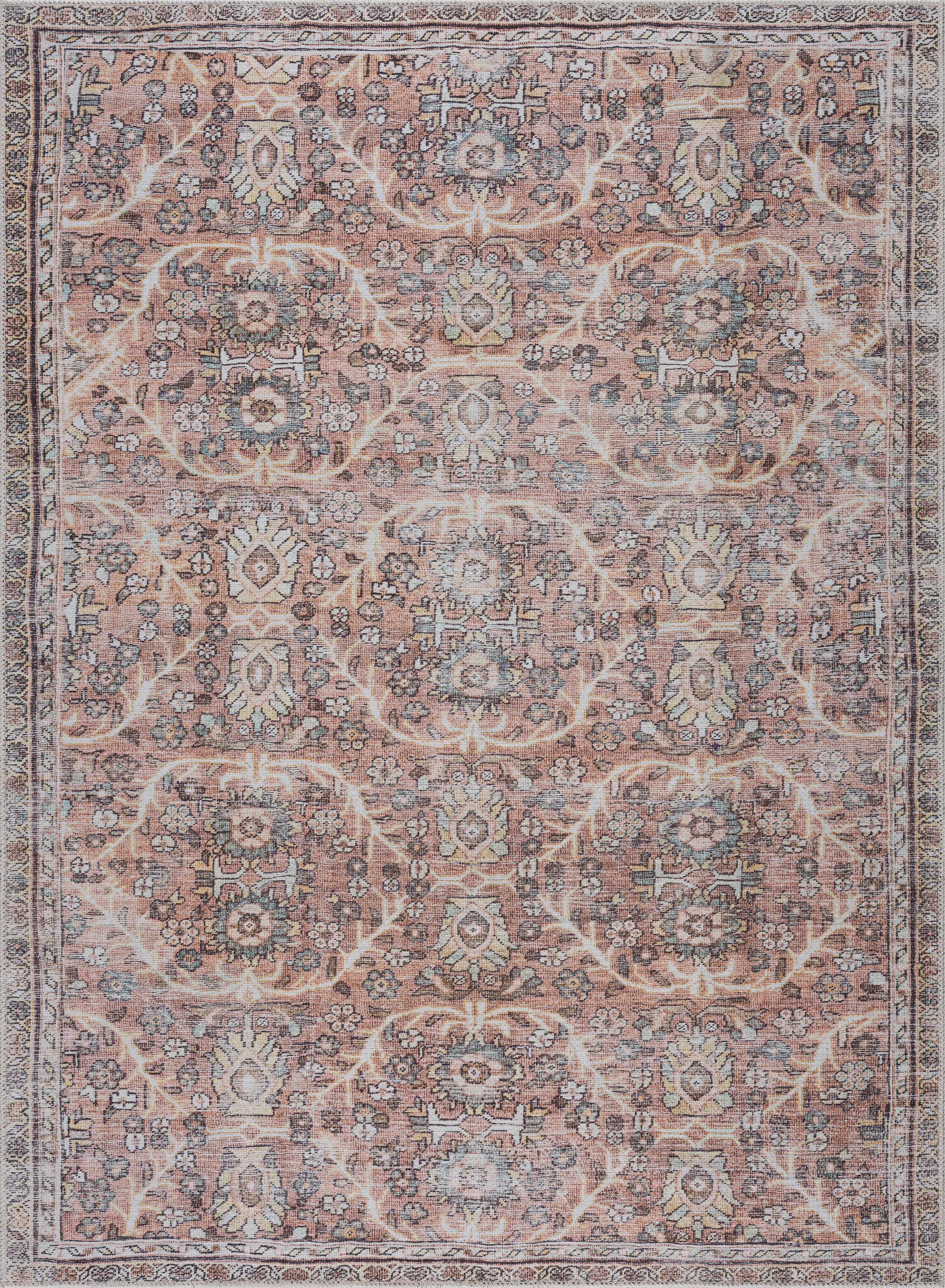Urpi Rose & Brown Washable Area Rug - Decor Addict, LLC