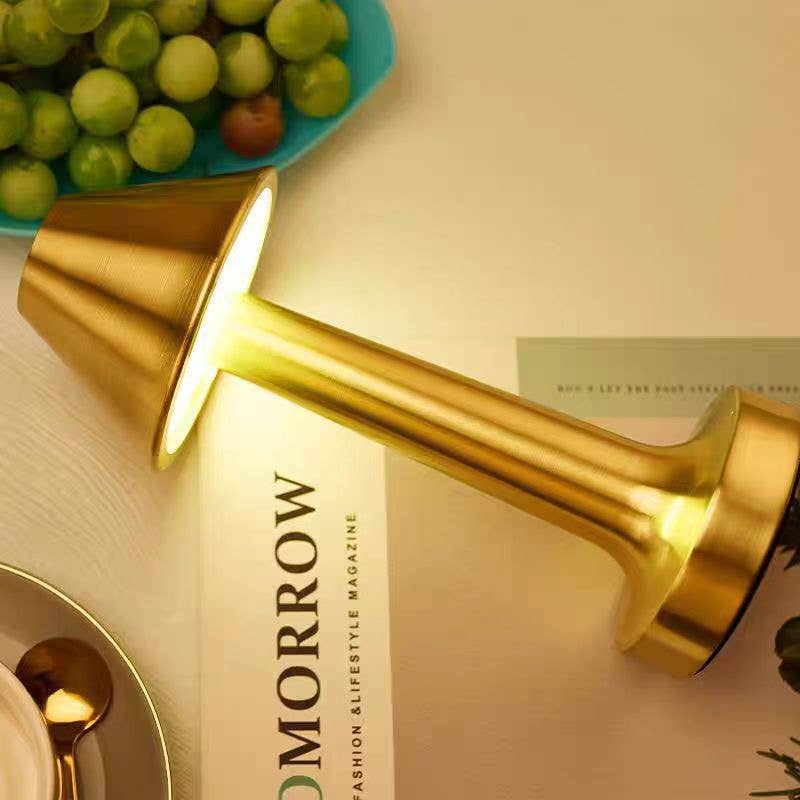 Modern Touch Sensor LED Lamp with USB Charging-Retail Pack: Gold - Decor Addict, LLC