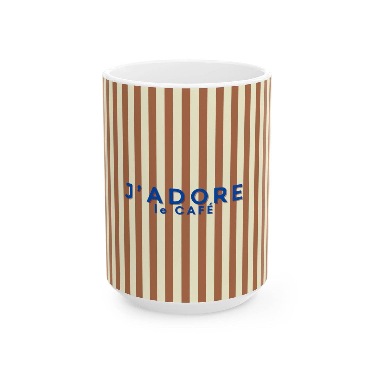 I Love Coffee Ceramic Mug-BROWN, J'adore le Café: 11oz
