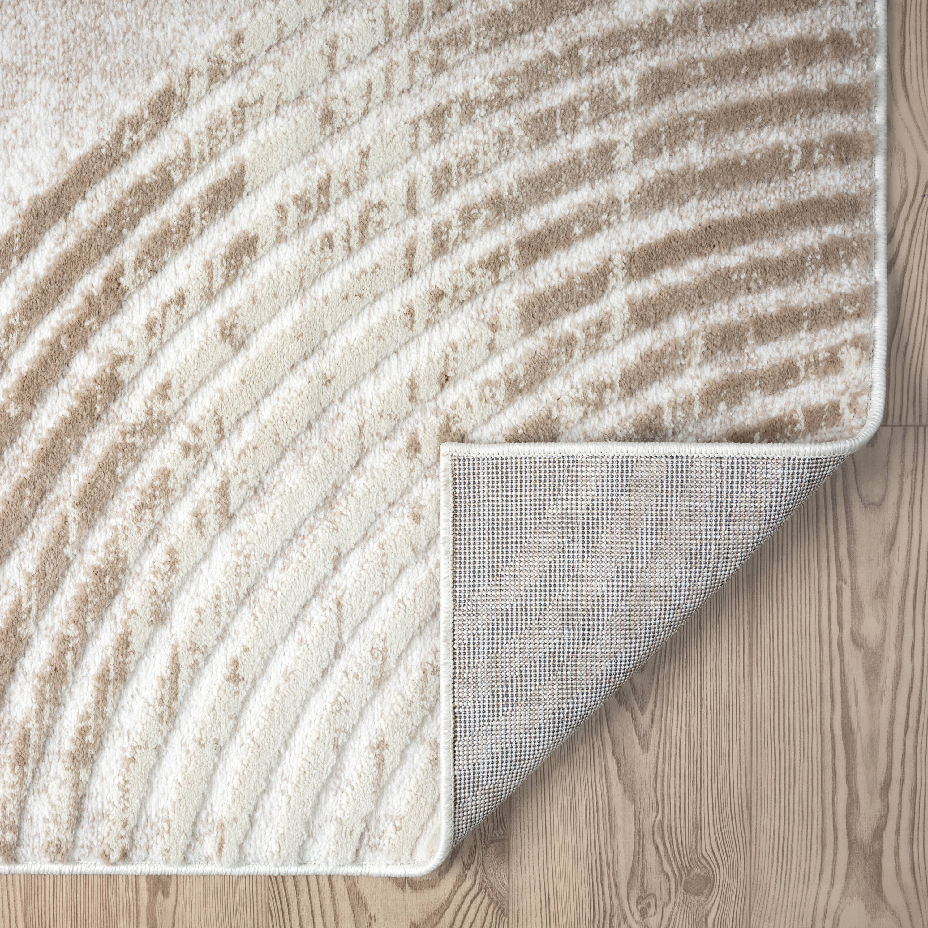 Abani Viva Neutral Cream Mid-Century Modern Area Rug: 2' x 3' - Decor Addict, LLC