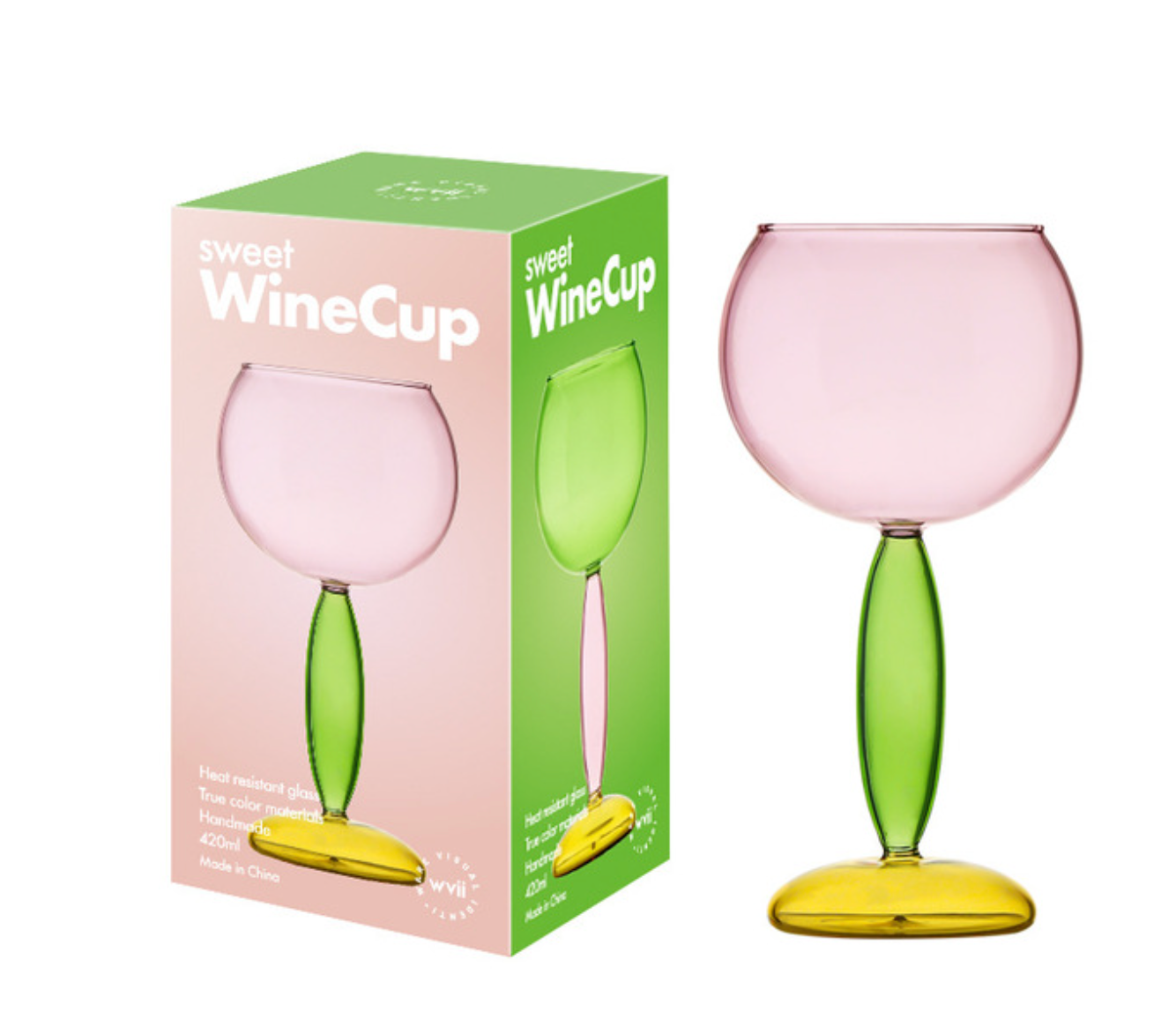 Colored Glass Wine Cup / Decanter: Decanter Pink - Decor Addict, LLC