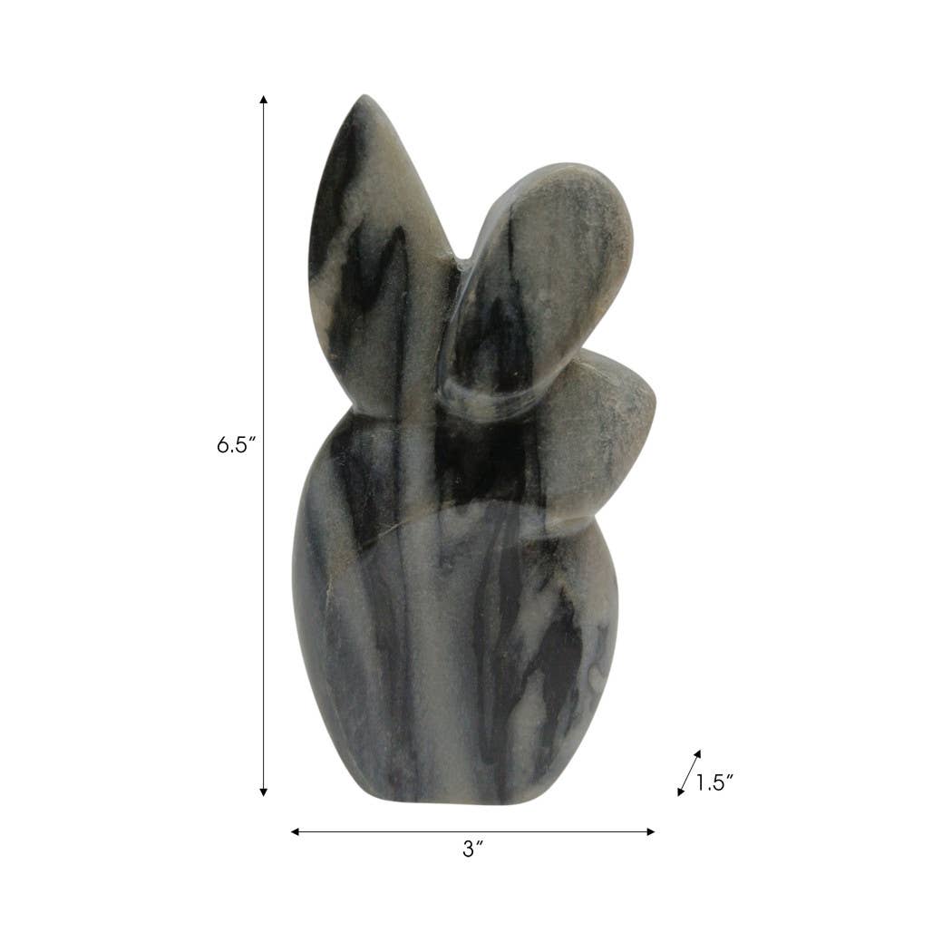 Sculpture - Gray Marble Decorative Carved Angel, 6 in. - Decor Addict, LLC