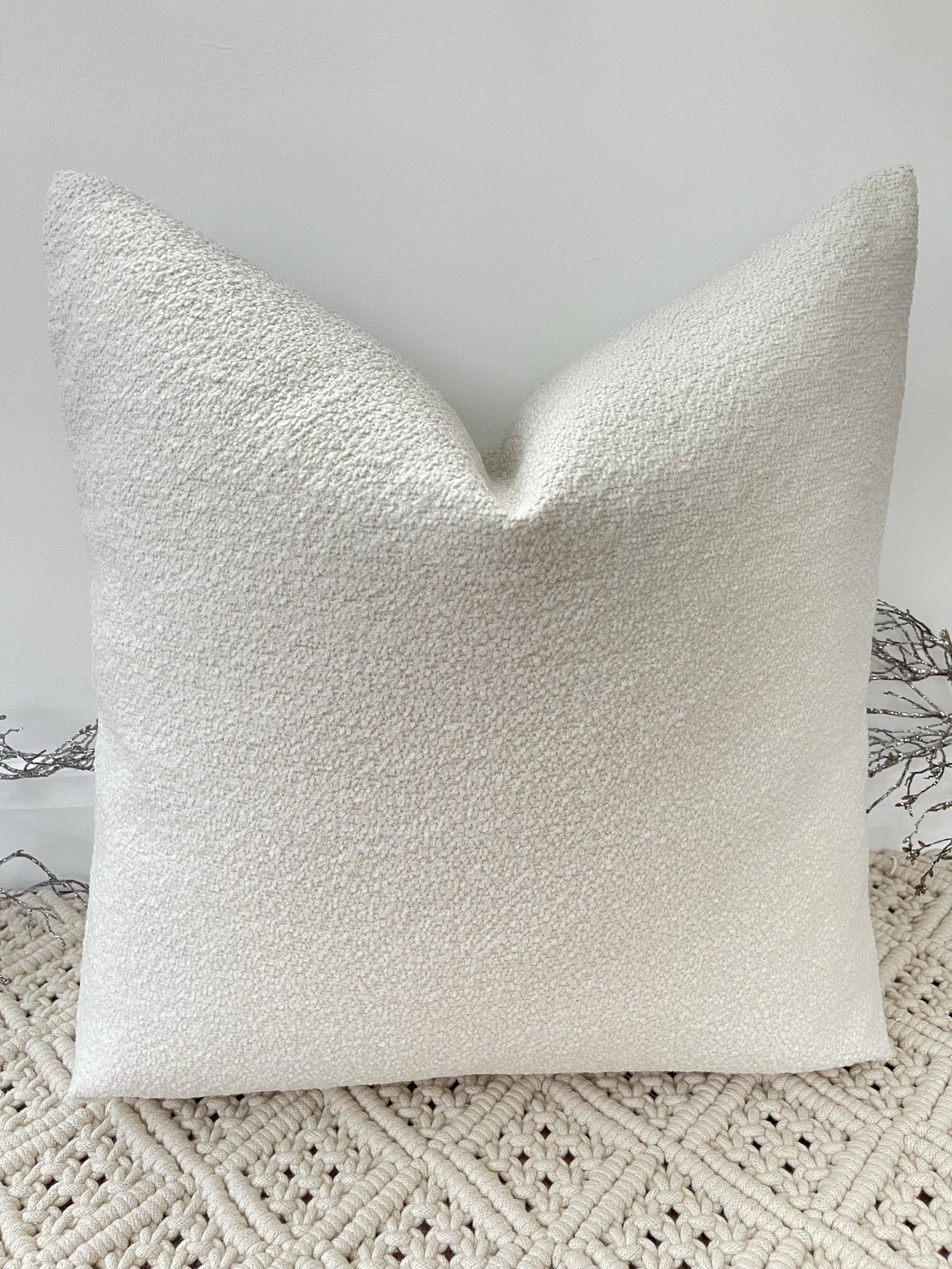 The Luxury White Cream Boucle Cushion: Yes / 13"x13" - Decor Addict, LLC