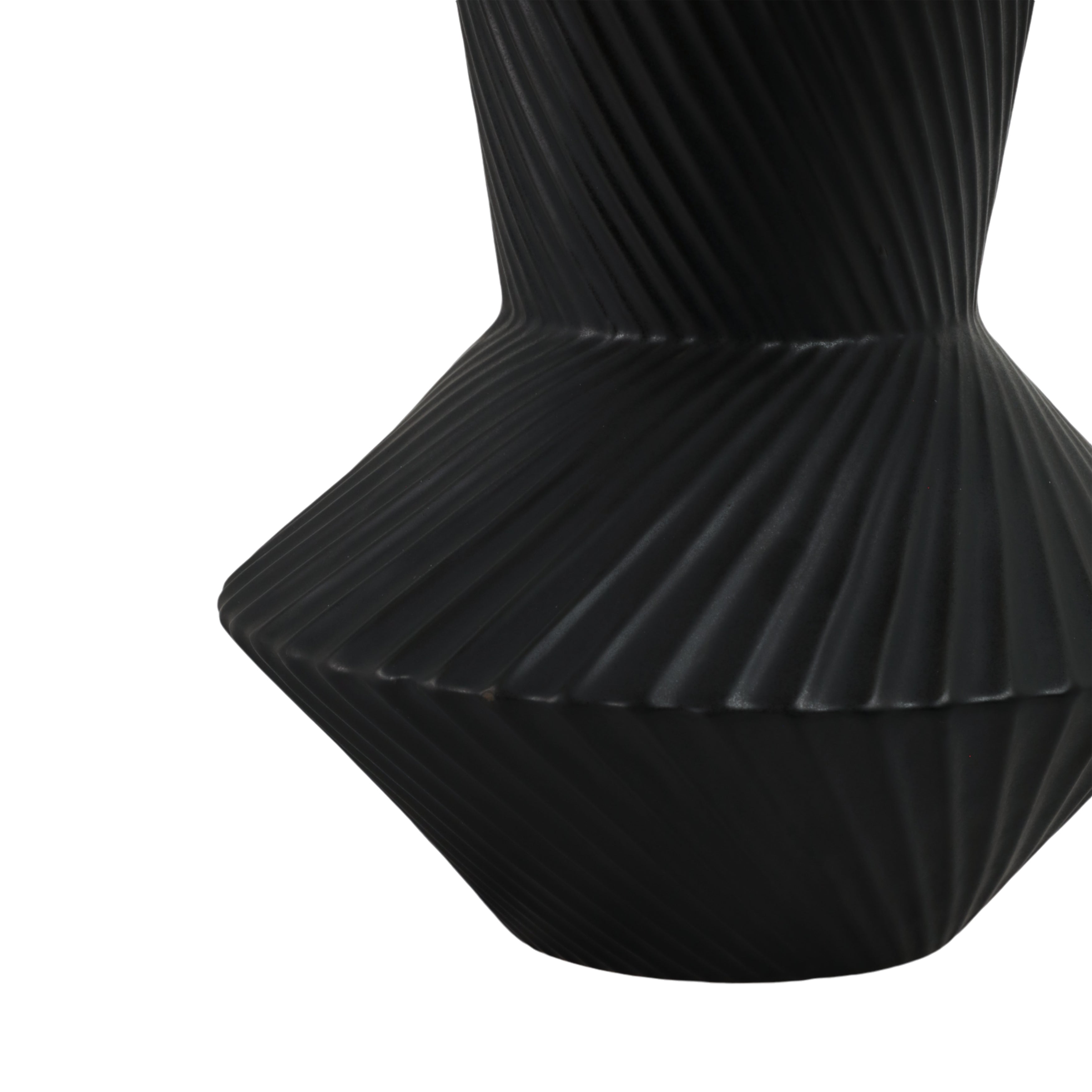 23" Ribbed Totem Table Lamp, Black/white - Decor Addict, LLC