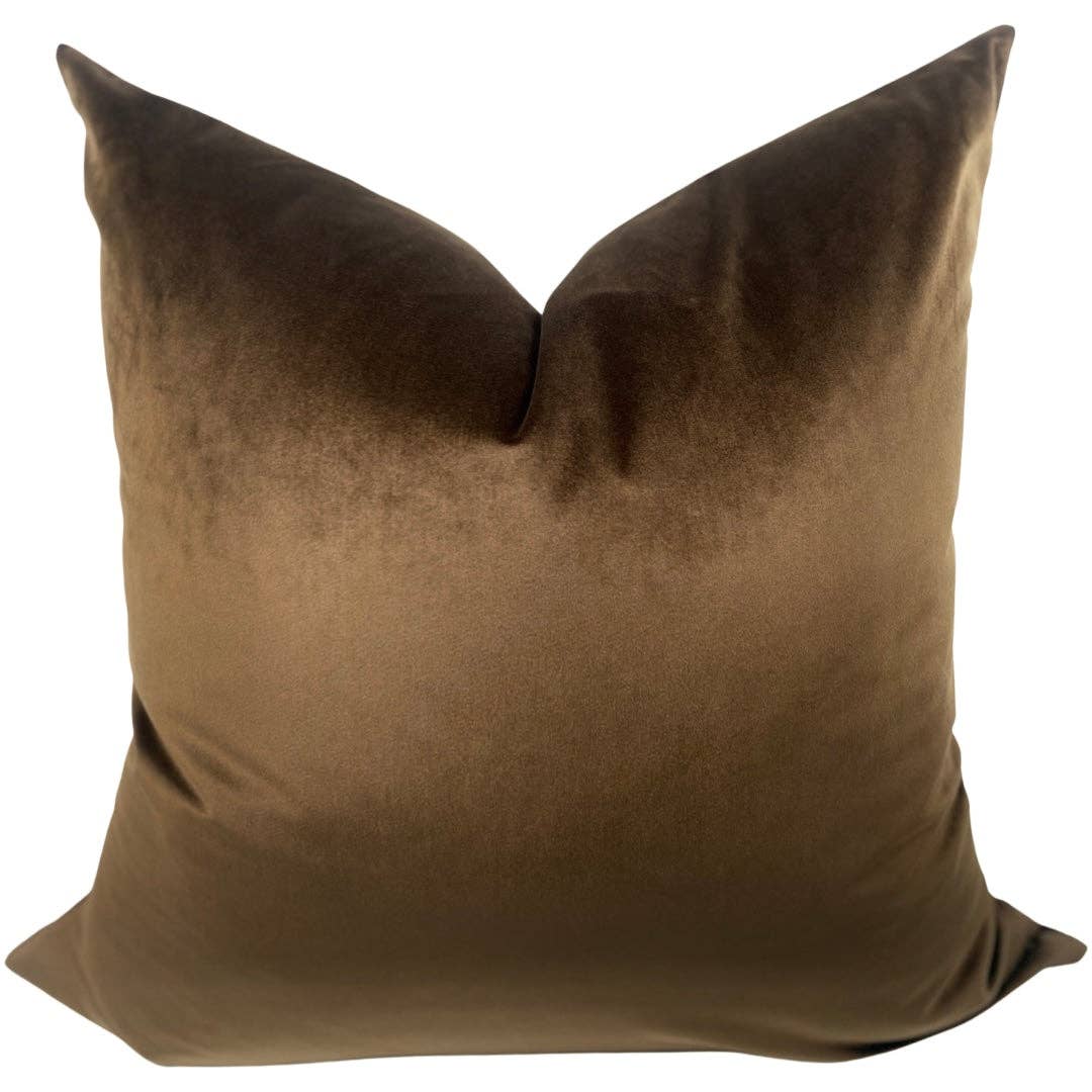 Cocoa Velvet Pillow: 18"x18" - Decor Addict, LLC