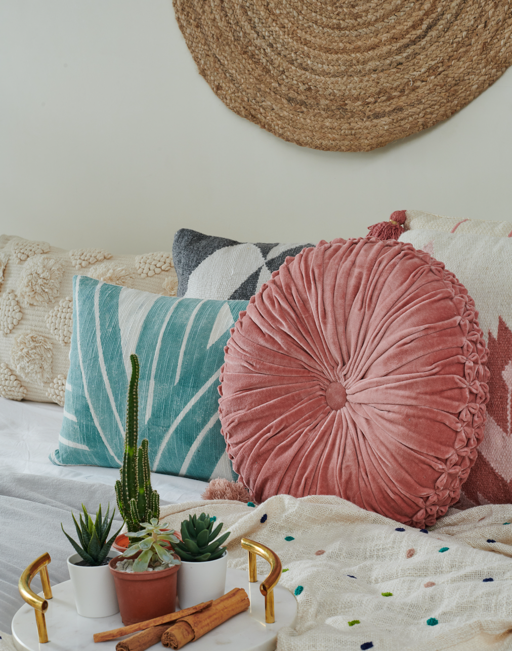 Stripe Sky Throw Pillow, Aqua - 14x20 inch: CUSHION COVER WITH INSERT - Decor Addict, LLC