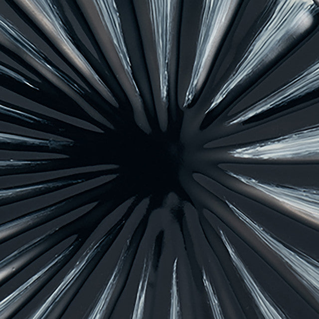 8"h Textured Ceramic Vase, Navy Blue/cream - Decor Addict, LLC