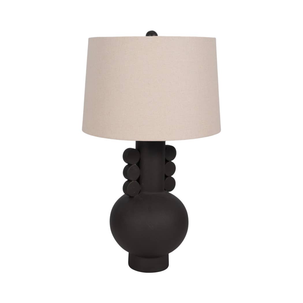 Black 30 in. Ceramic Novelty Eared Totem Table Lamp - Decor Addict, LLC