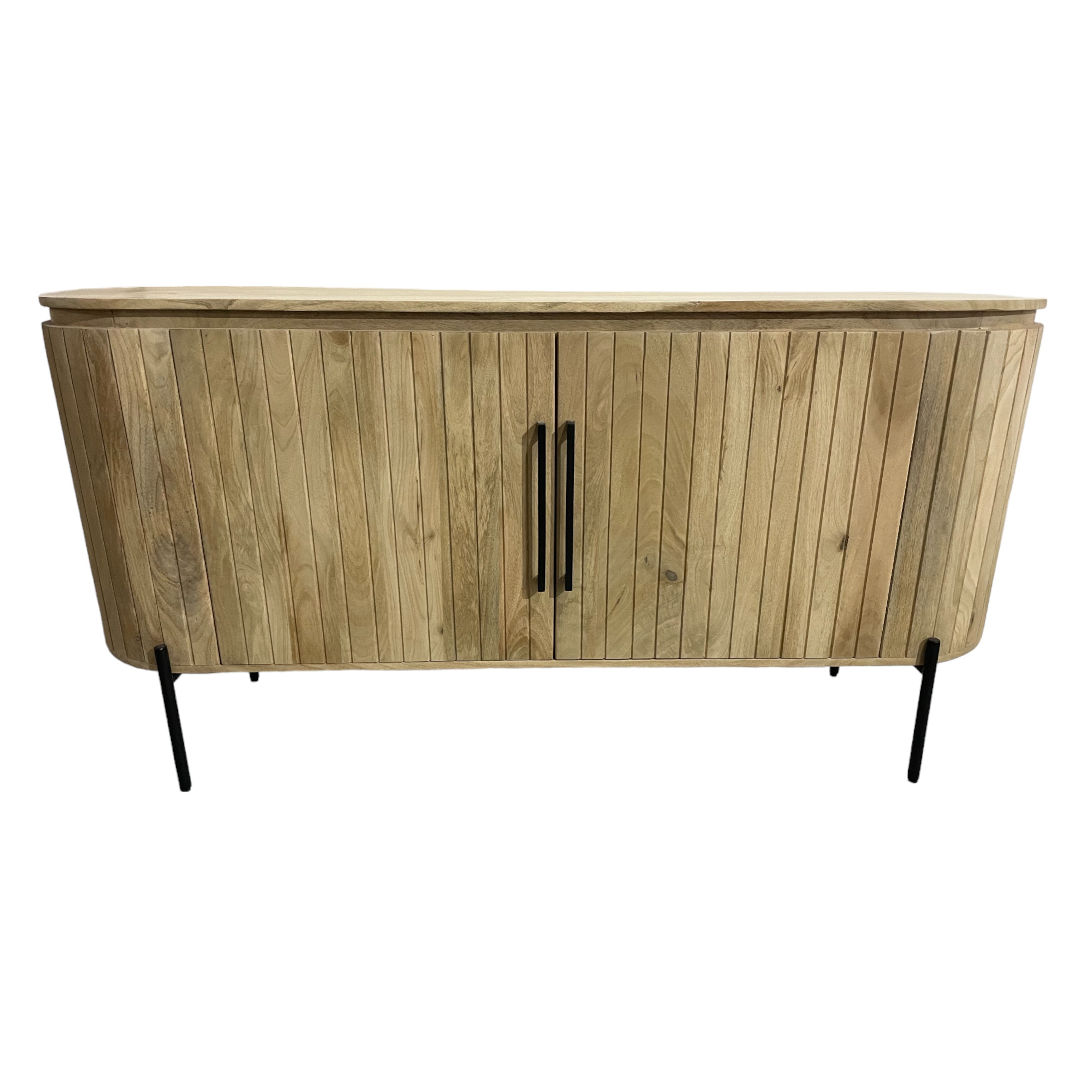 60x31 Ribbed Cabinet, Black - Decor Addict, LLC