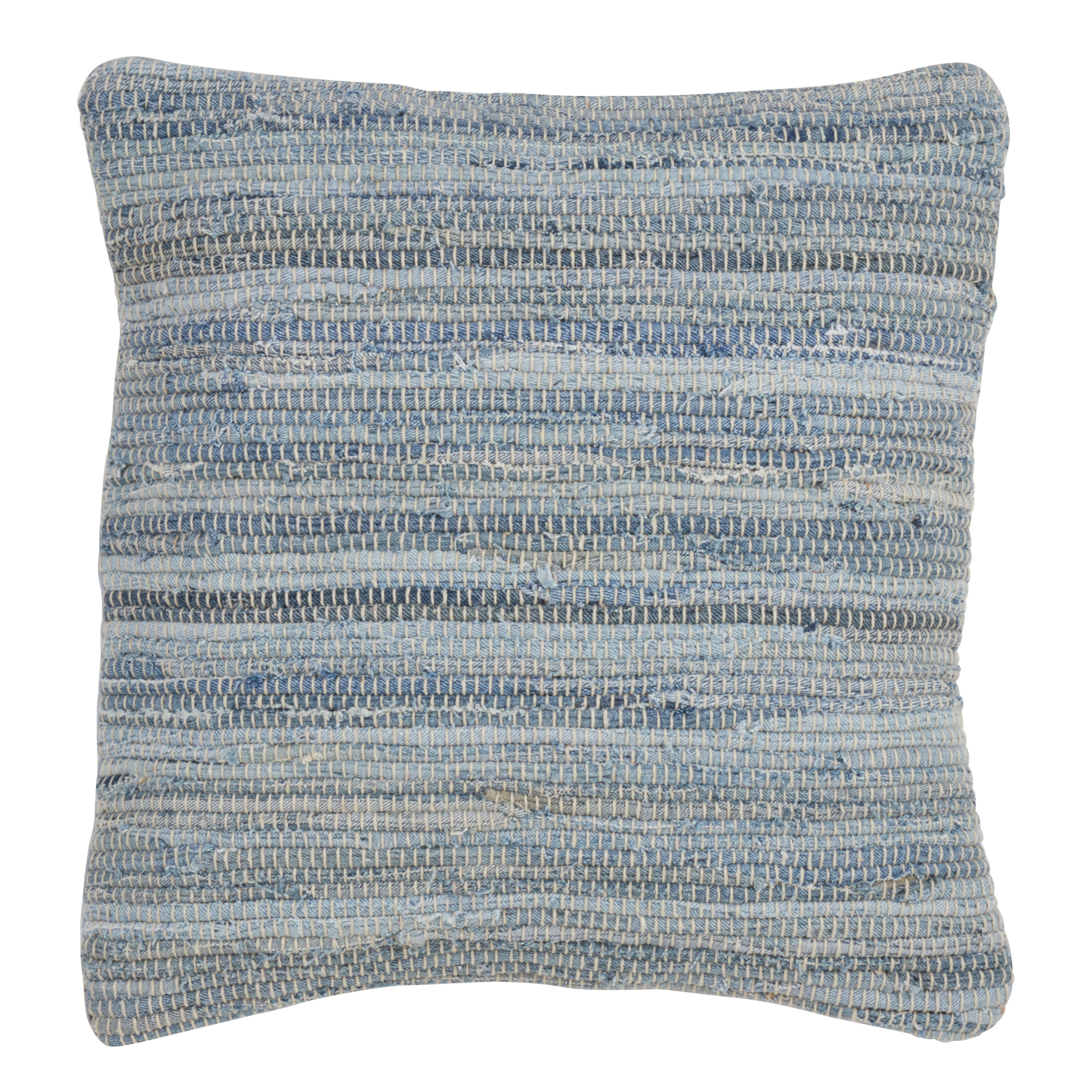 Denim Chindi Throw Pillow: Denim / Down Filled / 16"x23" - Decor Addict, LLC