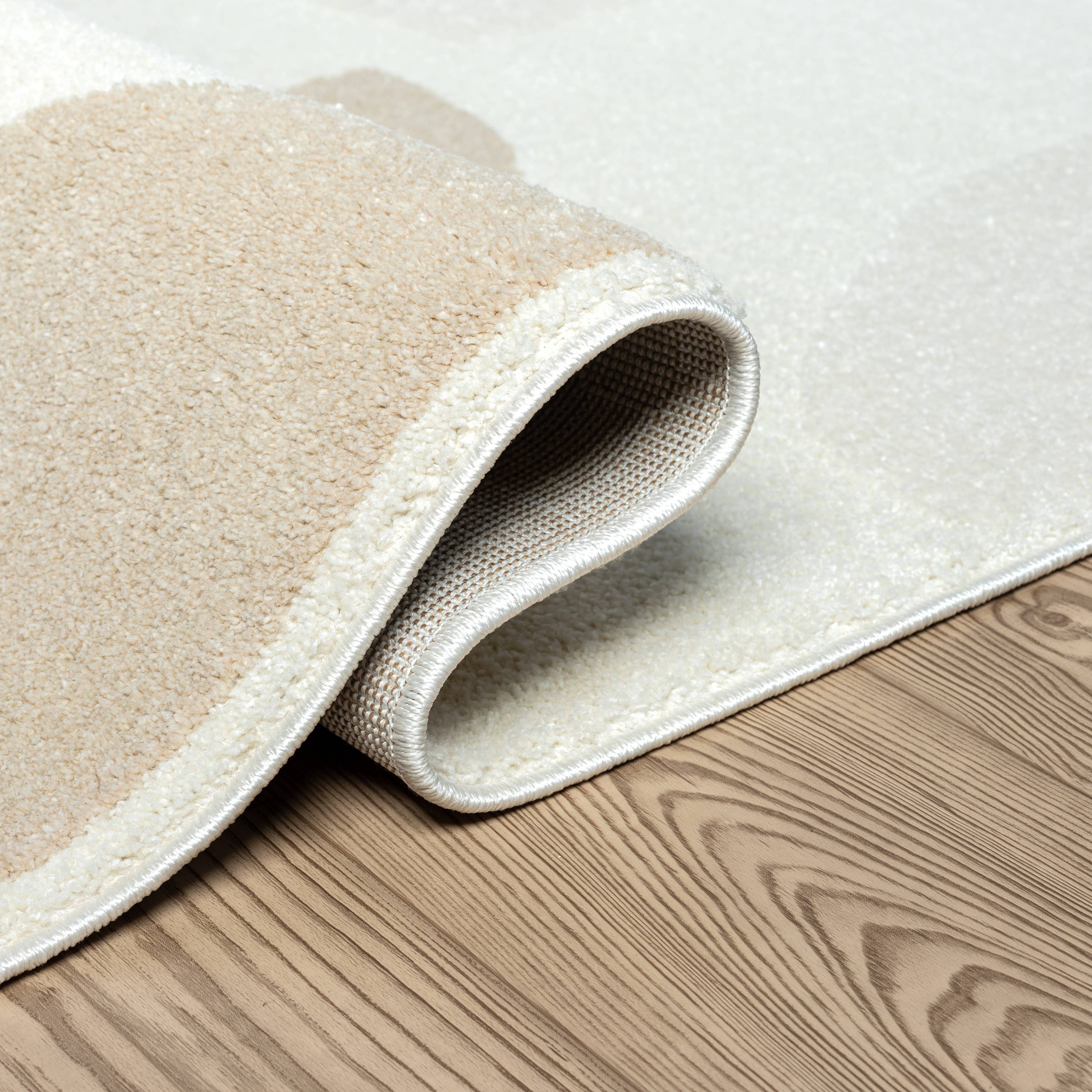 Abani Cozy Modern Cream Grey Area Rug: 2' x 3' - Decor Addict, LLC