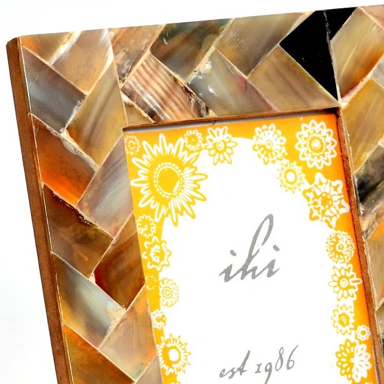 Blue & Brown Horn Chevron Frame - Decor Addict, LLC