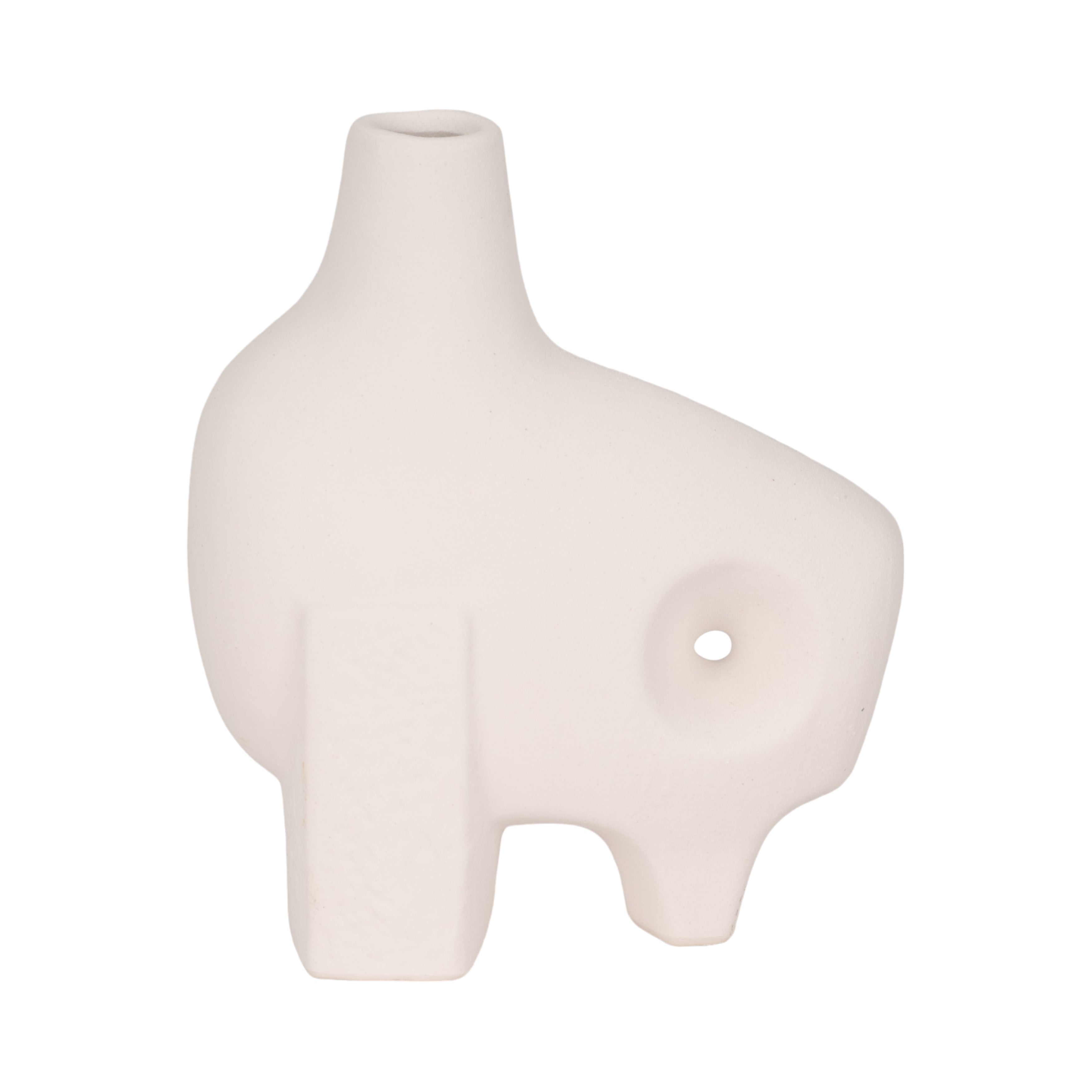 9" Funky Abstract Rough Textured Object, White - Decor Addict, LLC