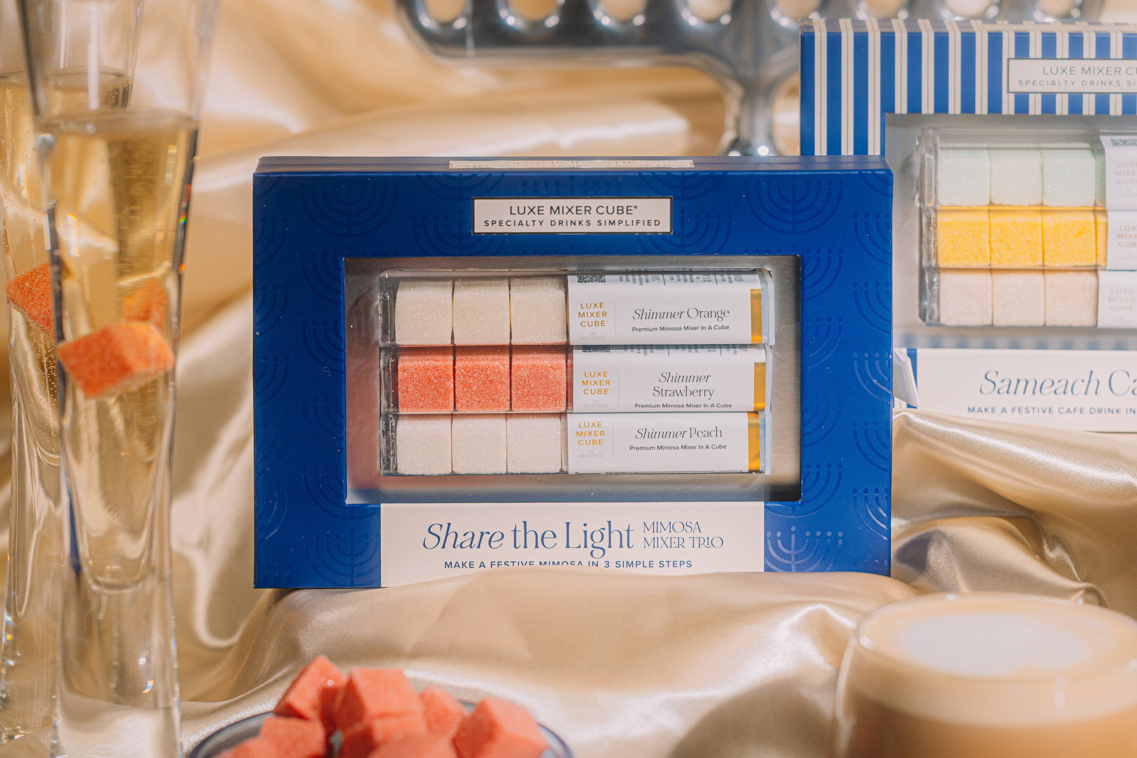 Hanukkah Shimmer Mimosa Mixer Cube Trio, 3 Flavors - Decor Addict, LLC