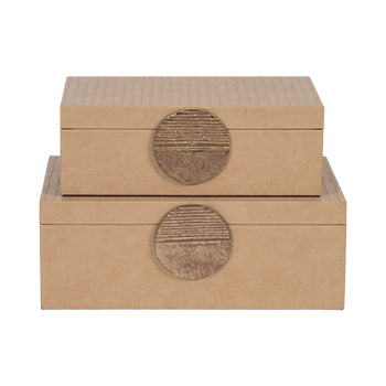 FAUX LEATHER CROC BOXES, NUDE/GOLD - Decor Addict, LLC