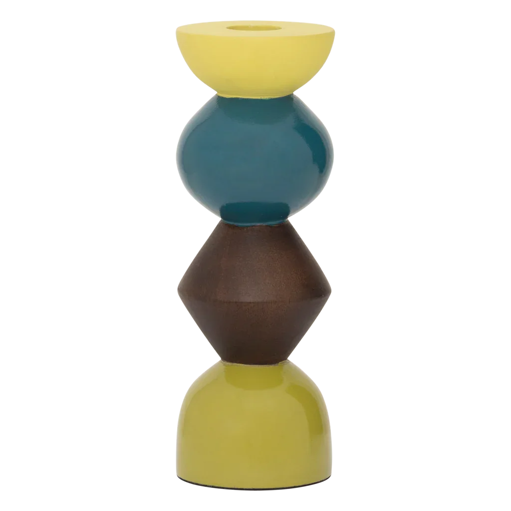 Candle holder Signe: Multi Co / Mango wood / 6.5 * 6.5 * 19 CM - Decor Addict, LLC