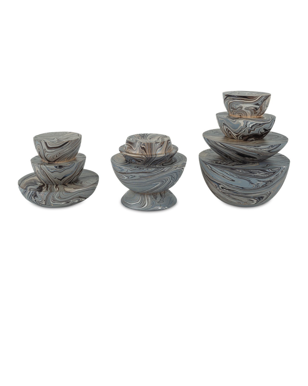Marbleized Stacking Box, Set of 3 by Currey & Company