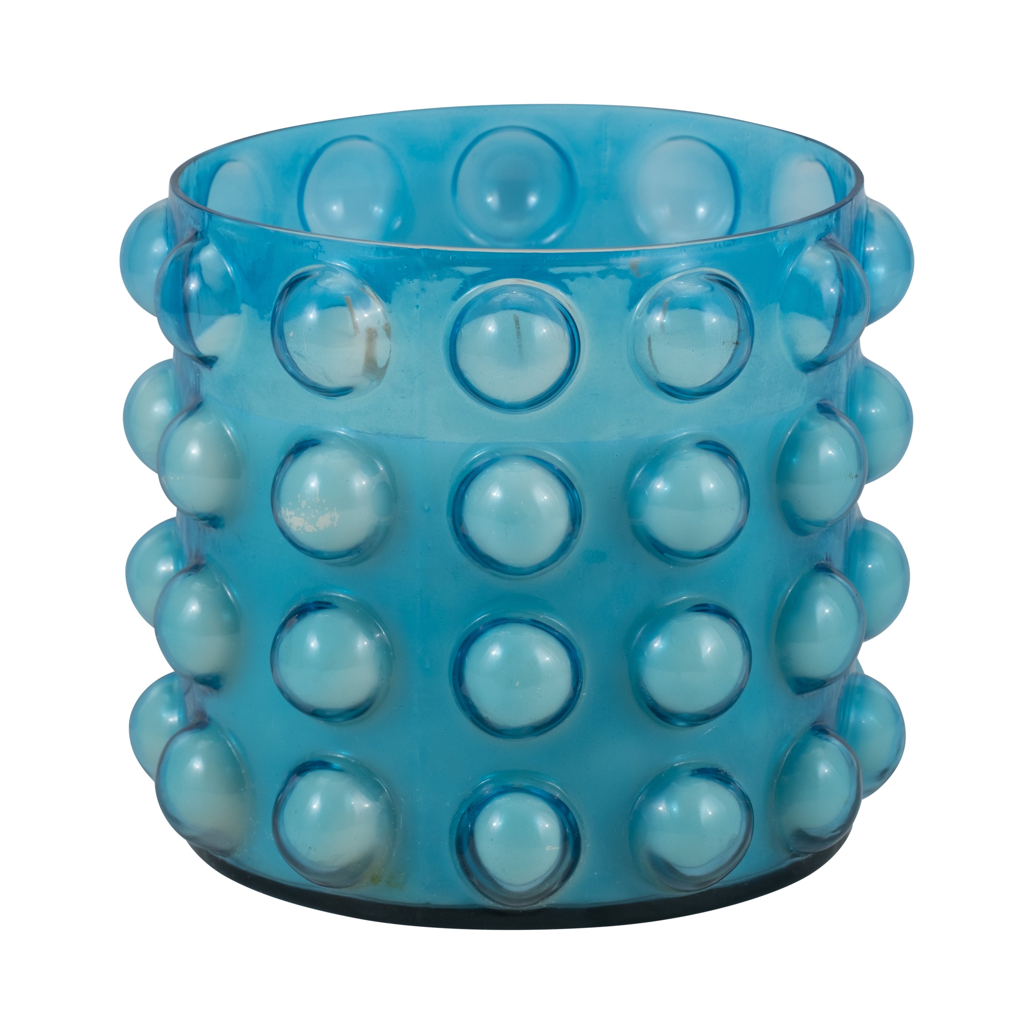 Glass, 9" 102 Oz Bubble Candle, Blue - Decor Addict, LLC
