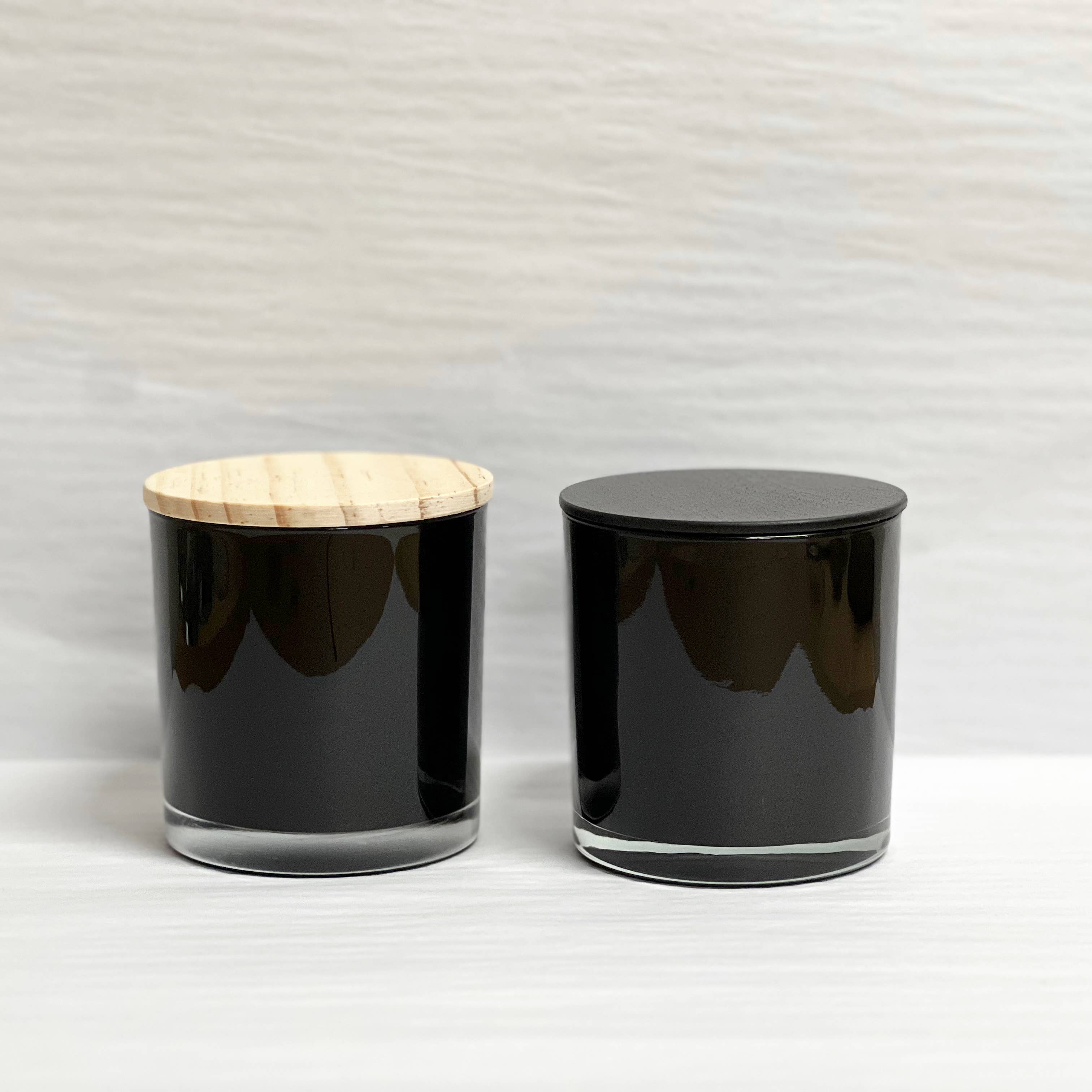 Wood Lids /Set of 12/ Black Wood Lid/ Natural Wood Lid: Black Wood Lids - Decor Addict, LLC