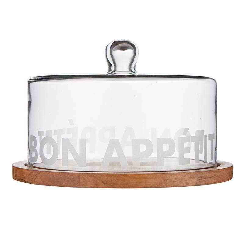 Face to Face Glass Serving Tray - Bon Appetit - Decor Addict, LLC