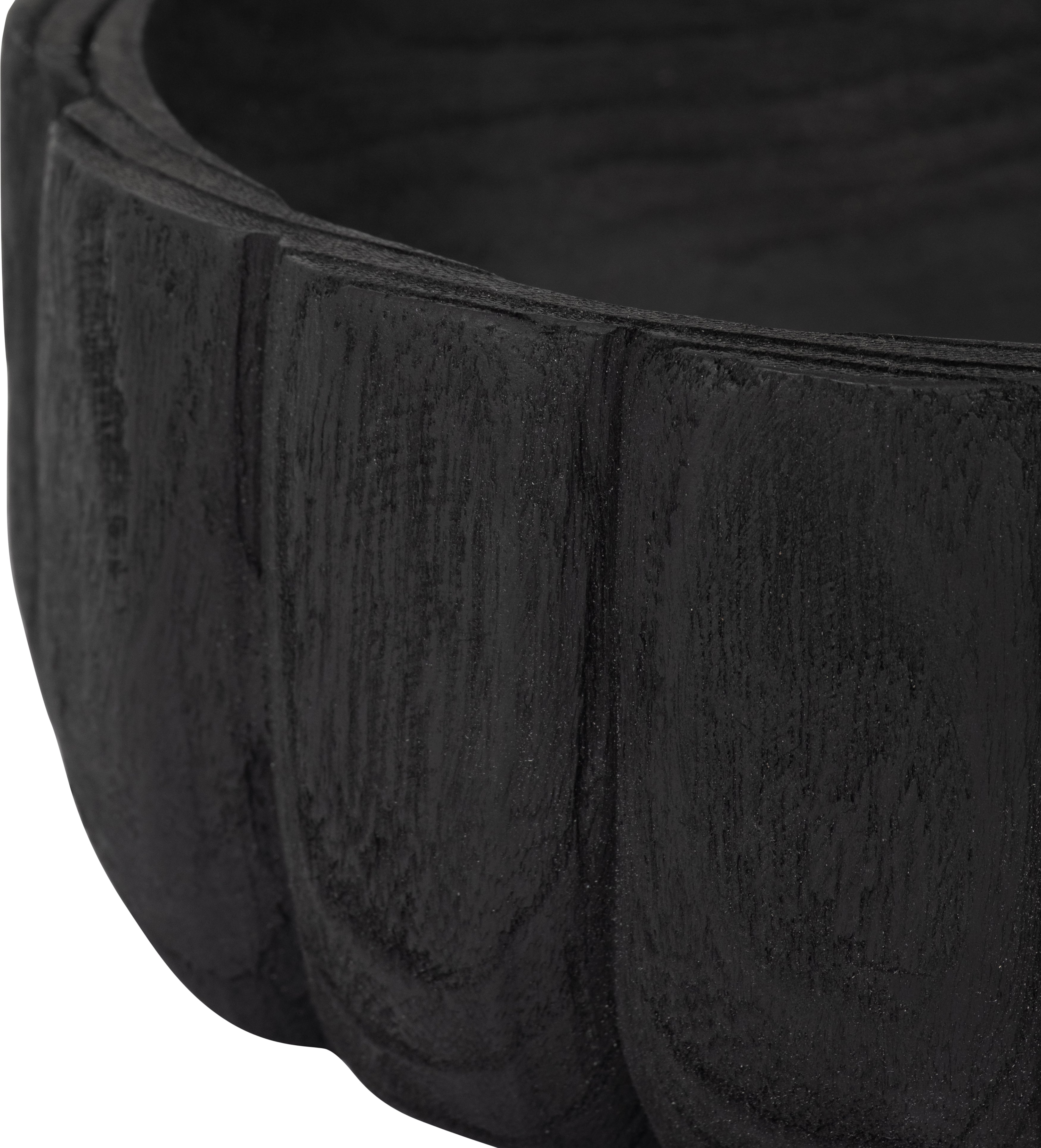 Wood, 9" Scalloped Bowl, Black - Decor Addict, LLC