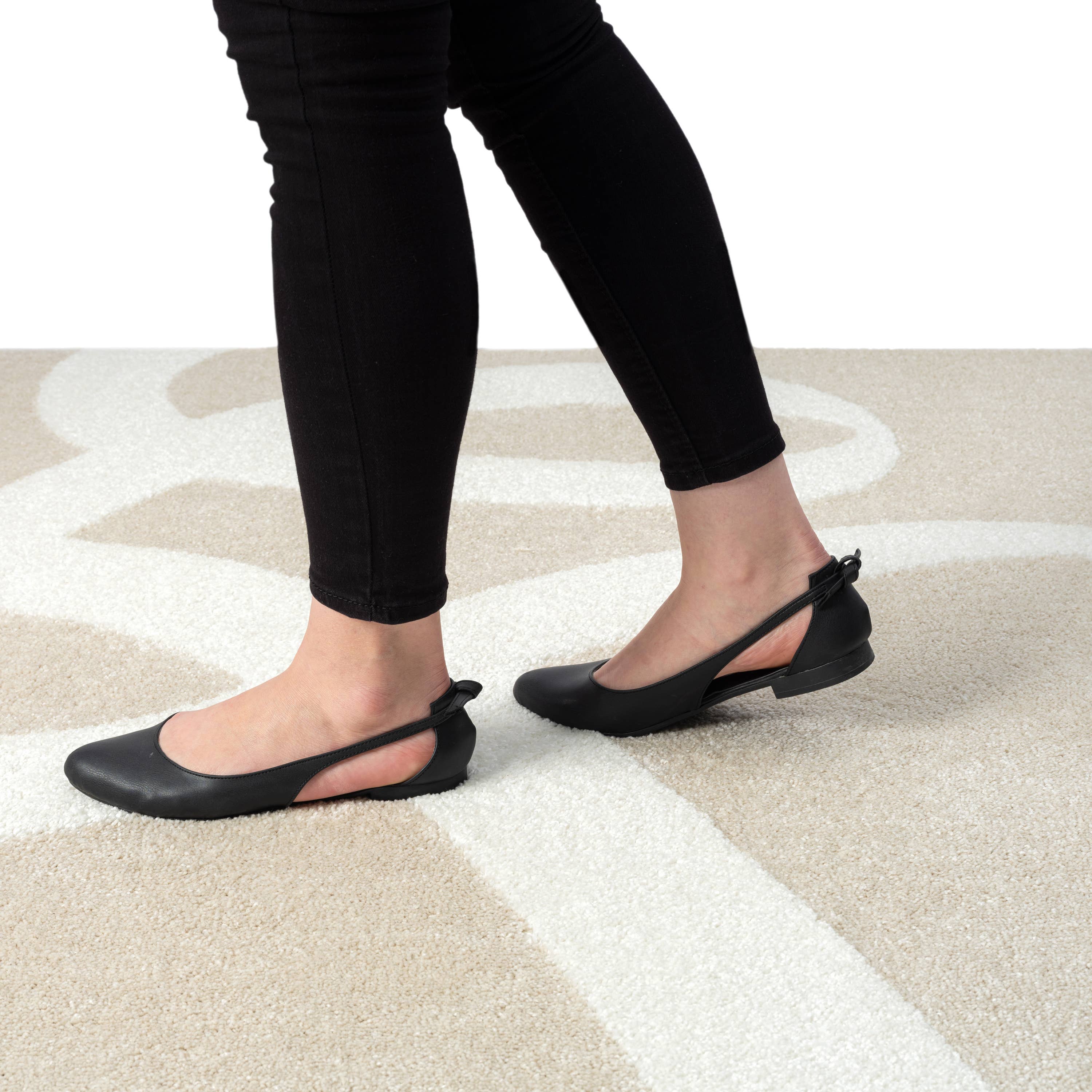 Modern Abstract Decorative Neutral Beige Area Rug: 2' x 3' - Decor Addict, LLC