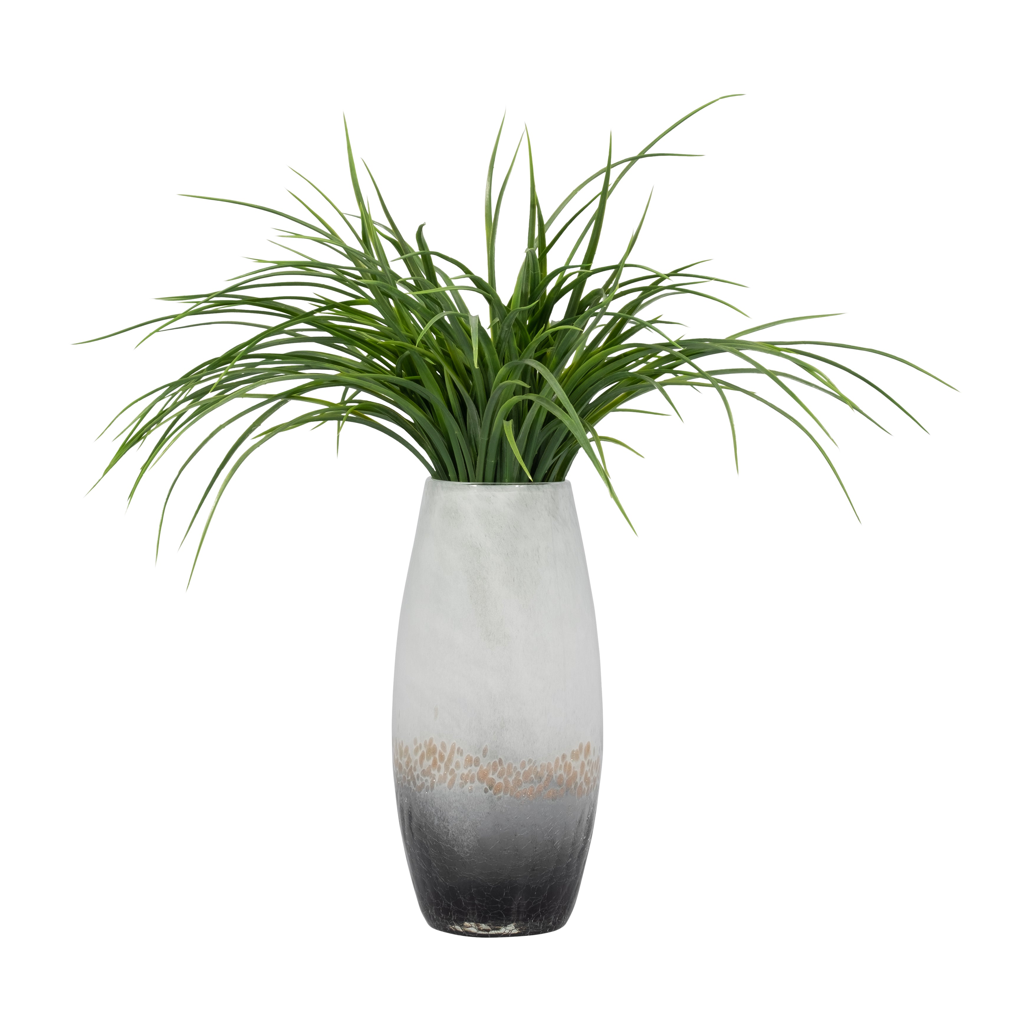 Glass, 11" Crackle Vase, Multi - Decor Addict, LLC