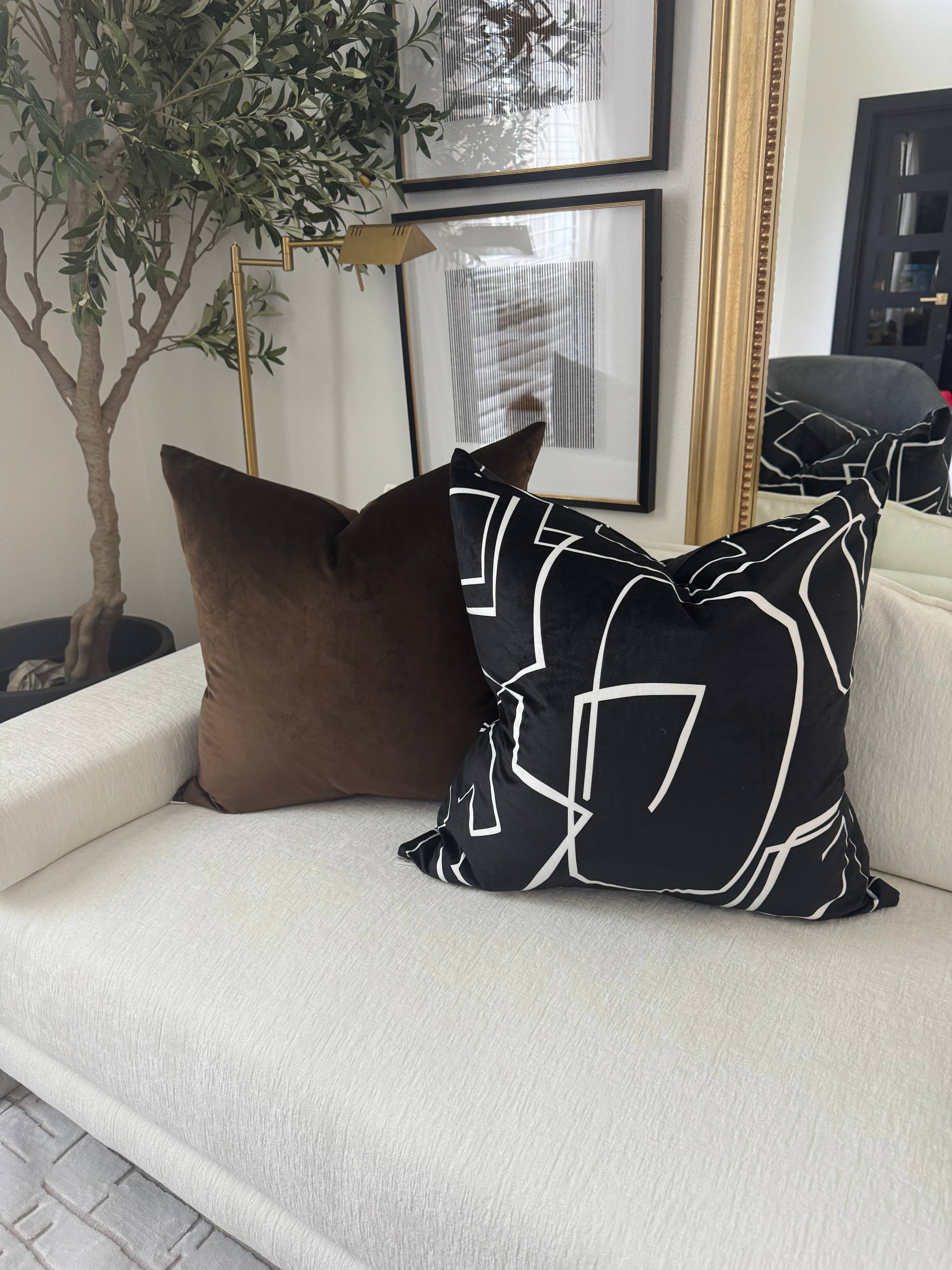 Cocoa Velvet Pillow: 18"x18" - Decor Addict, LLC